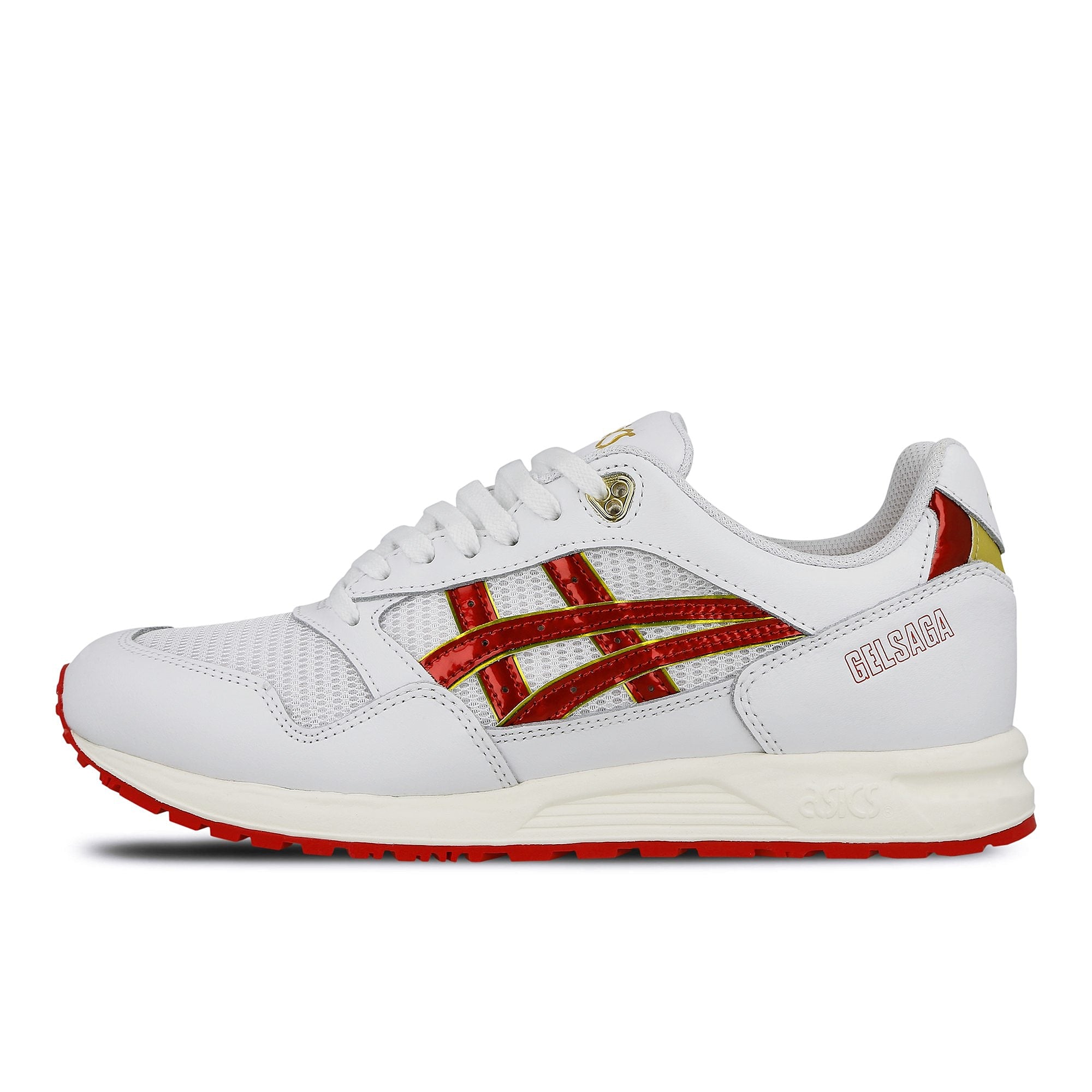 Asics gel saga White-Speed Red Low Top Sneakers 1191A231-100 | Overkill