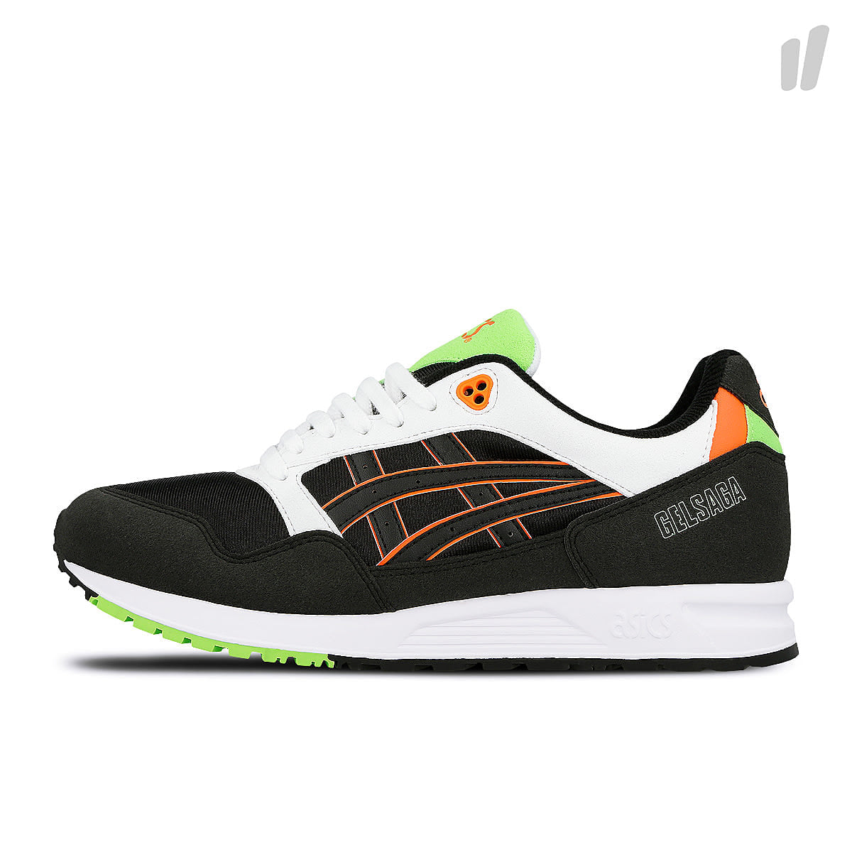 Asics gel saga Black-Shocking Orange Low Top Sneakers 1193A071 002 | Overkill