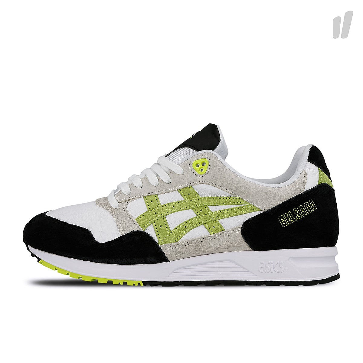 Asics gel saga White / Flash Yellow Low Top Sneakers 1193A095-101 | Overkill