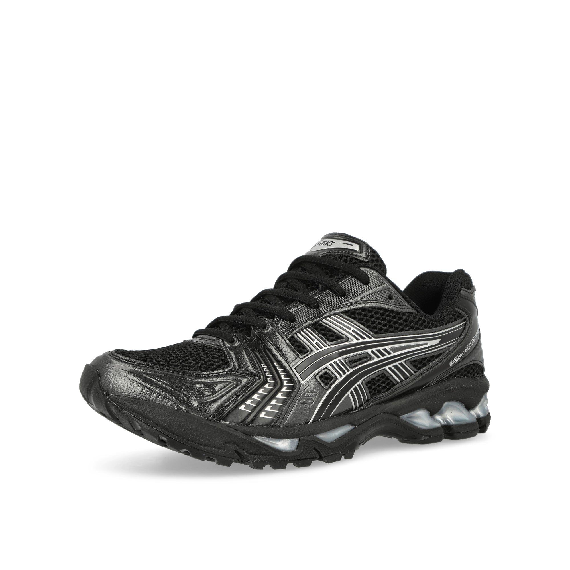 Asics Gel-Kayano 14 Black Low Top Sneakers Close Up | Overkill