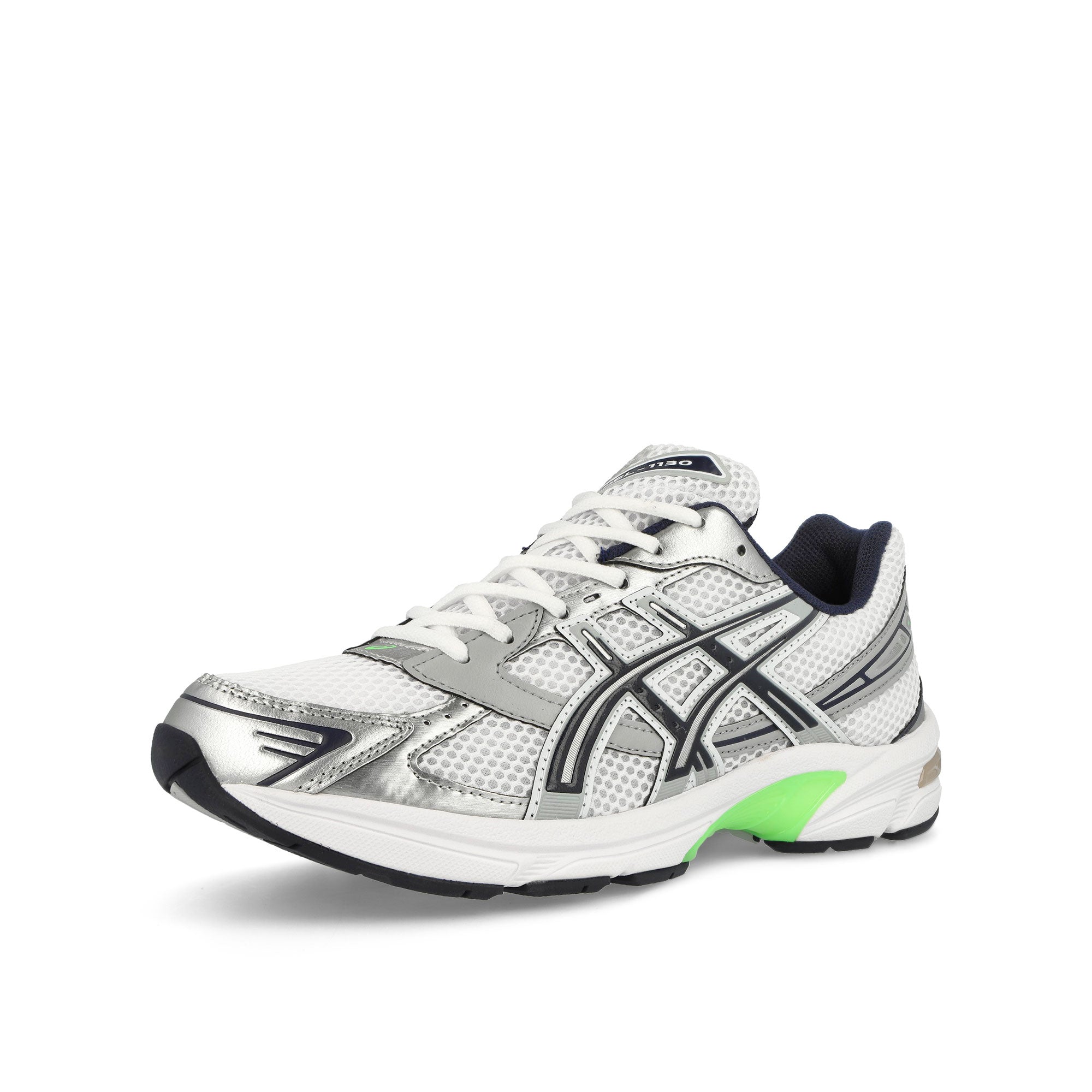 Asics Gel-1130 White / Mid Grey Low Top Sneakers Close Up | Overkill