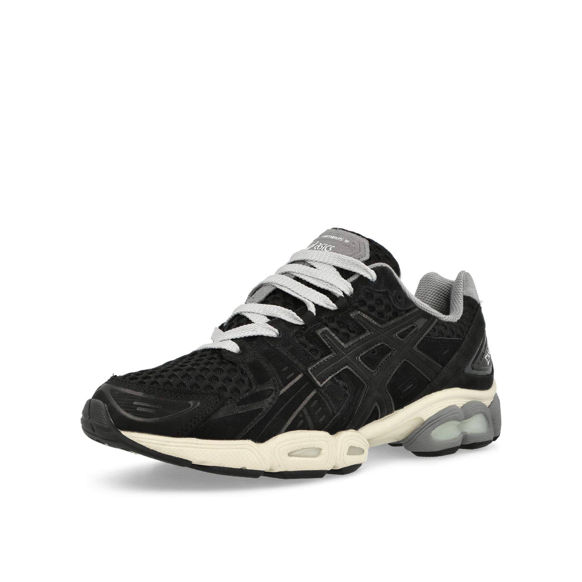 Asics Gel-Nimbus 9 Black / Sheet Rock Low Top Sneakers Close Up | Overkill