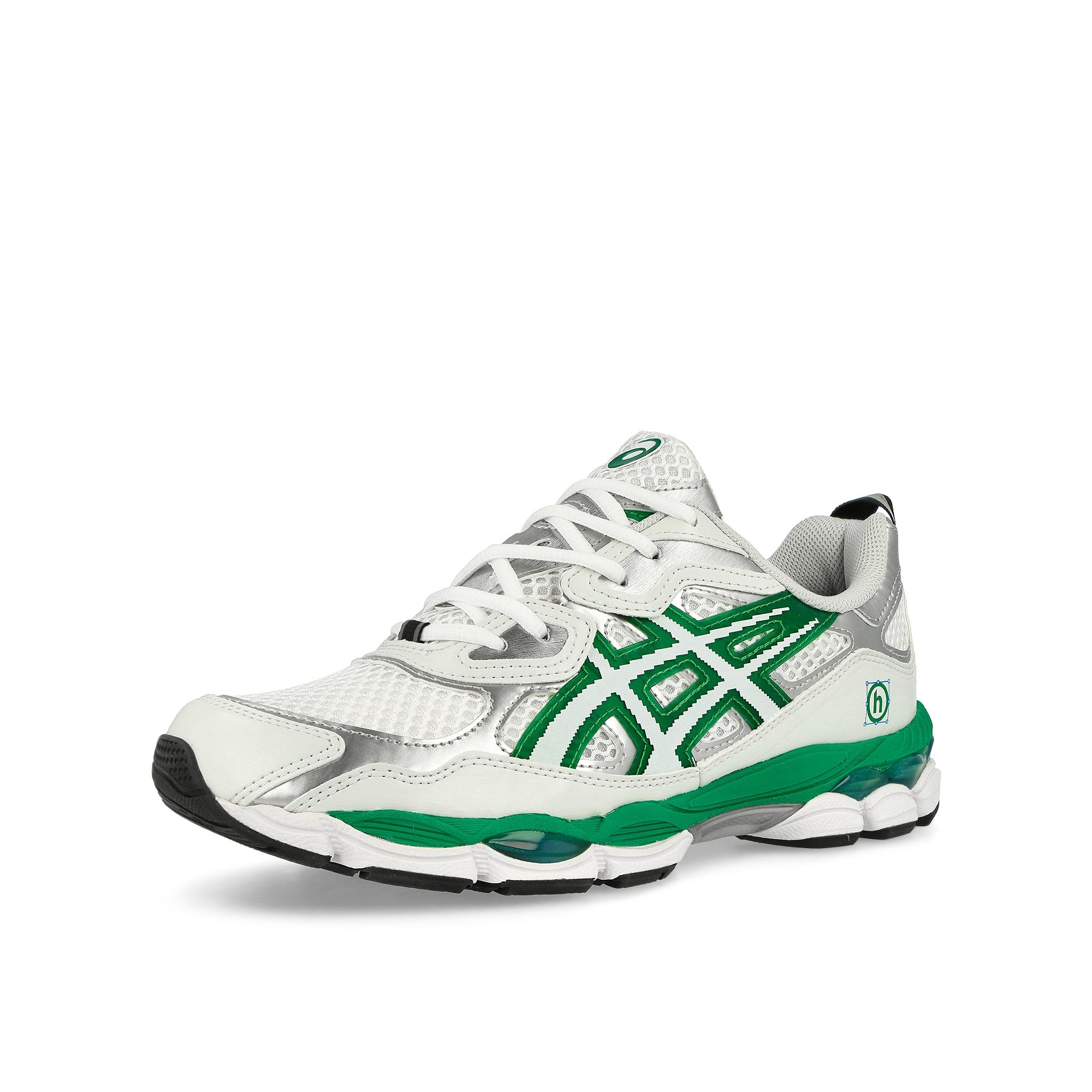 Asics Hidden NY x Asics Gel-NYC White / Jolly Green Low Top Sneakers Close Up | Overkill