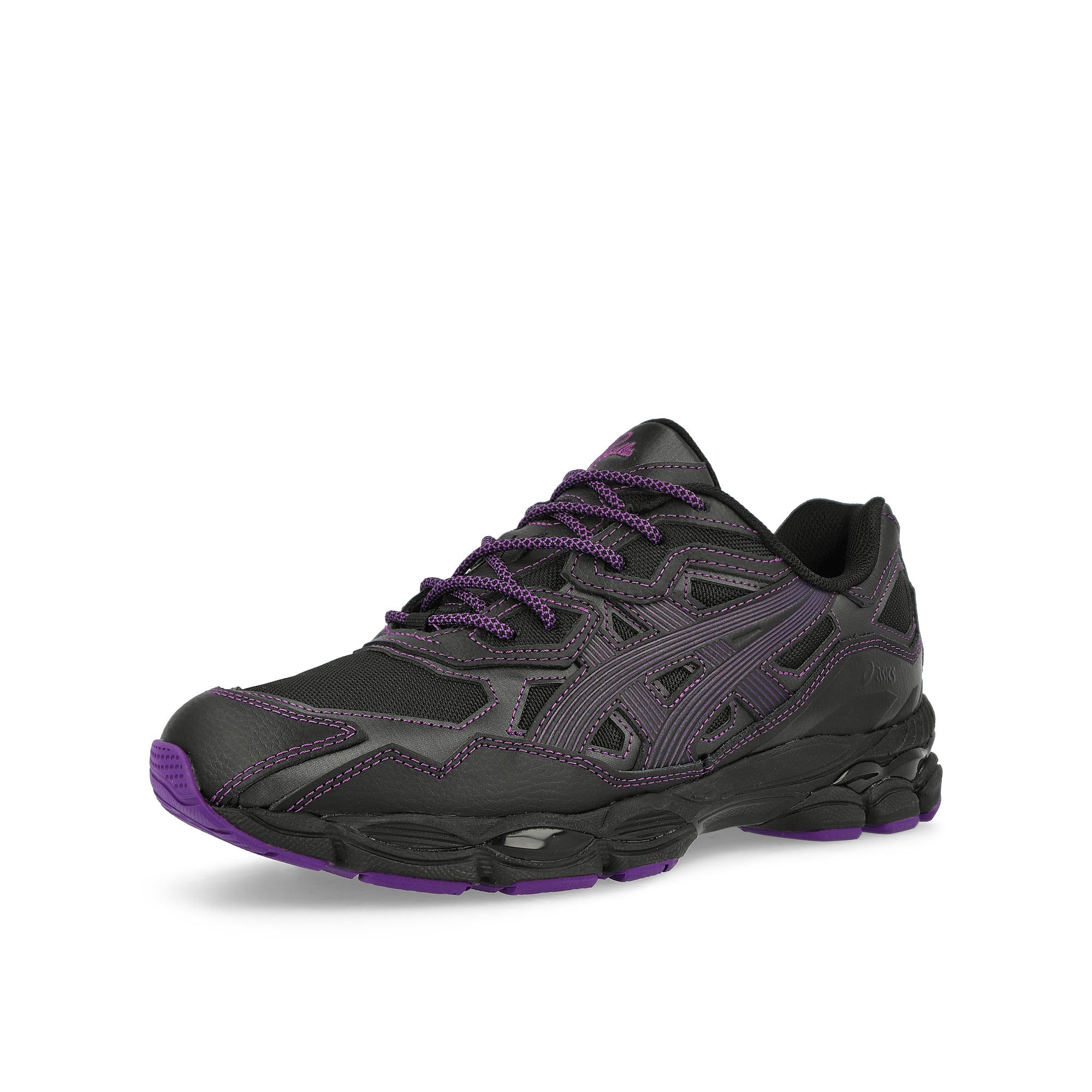 Asics GEL-NYC Black / Purple Low Top Sneakers Close Up | Overkill