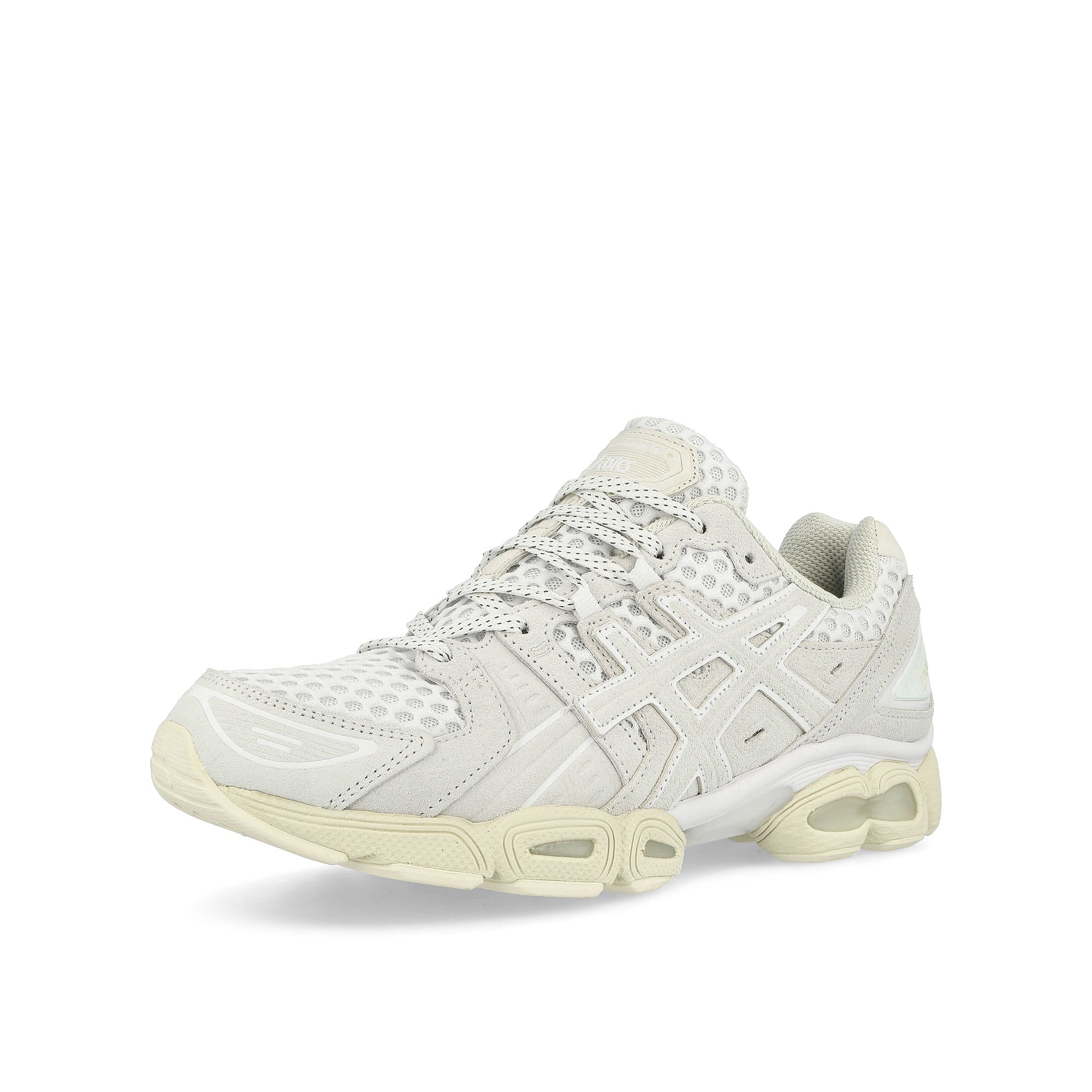 Asics Gel-Nimbus 9 White / Cream Low Top Sneakers Close Up | Overkill