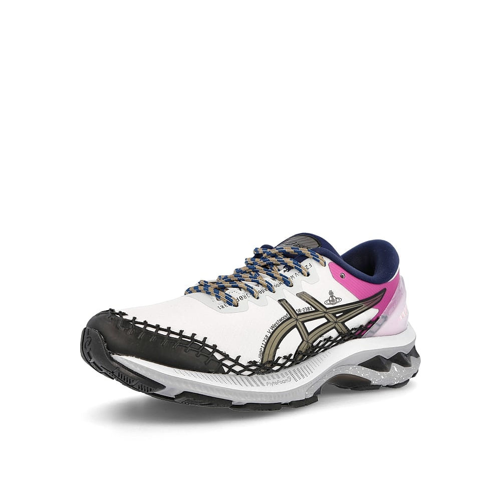 Asics Vivienne Westwood x Asics Gel-Kayano 27 DE White-Lichen Rock Sneakers Close Up | Overkill