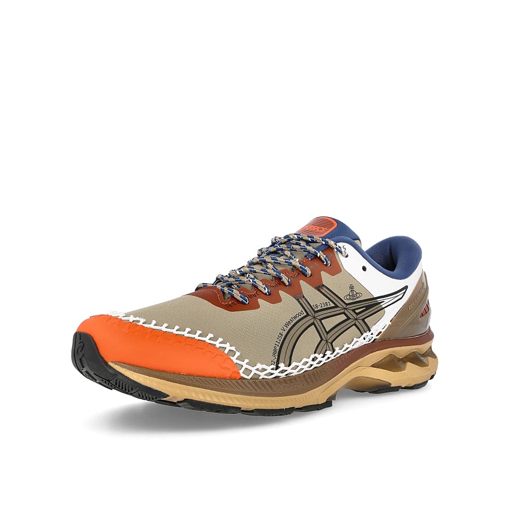 Asics Vivienne Westwood x Asics Gel Kayano 27 DE Lichen Green-Ox Brown Sneakers Close Up | Overkill