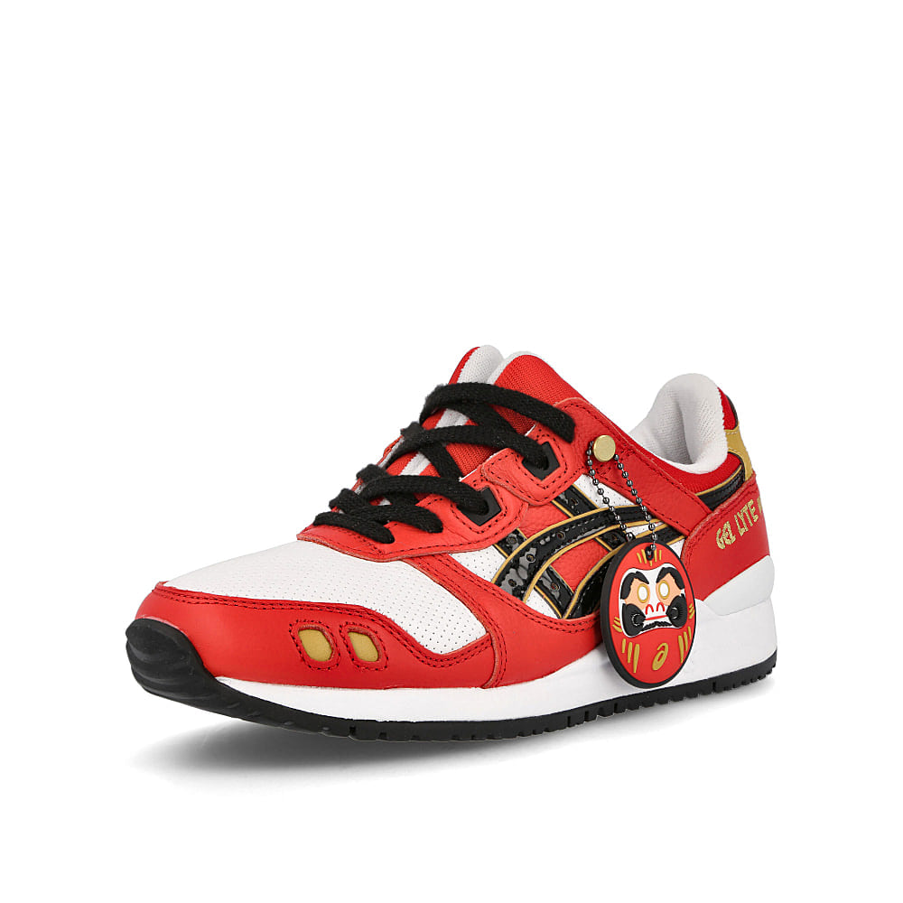 Asics gel lyte iii og daruma doll Classic Red-Black Low Top Sneakers Close Up | Overkill