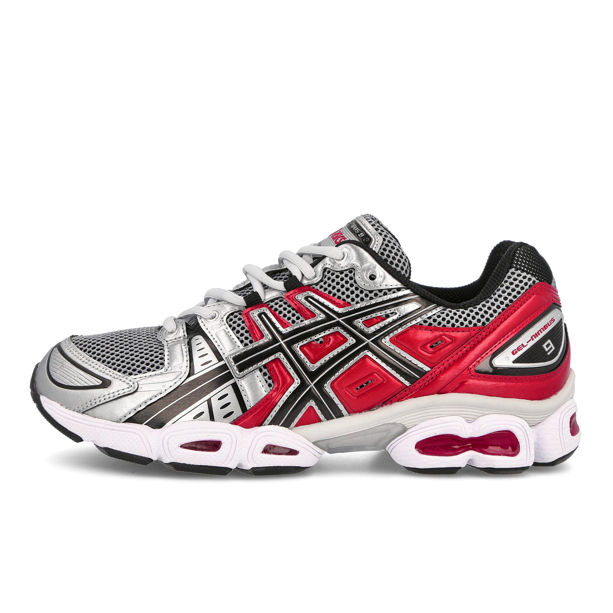 Asics gel-nimbus 9 Pure Silver / Classic Red Sneakers 1201A424-020 | Overkill