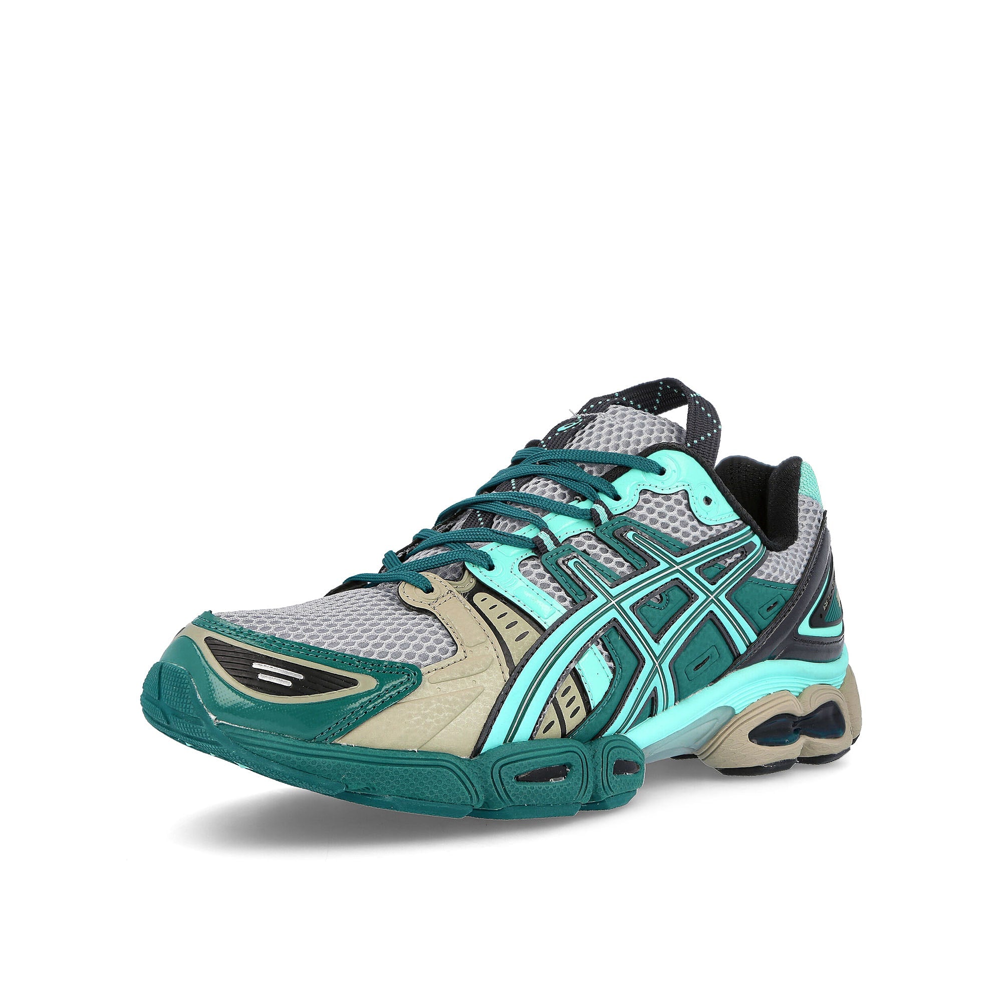 Asics ub3-s gel-nimbus 9 Piedmont Grey-Aruba Blue Sneakers Close Up | Overkill