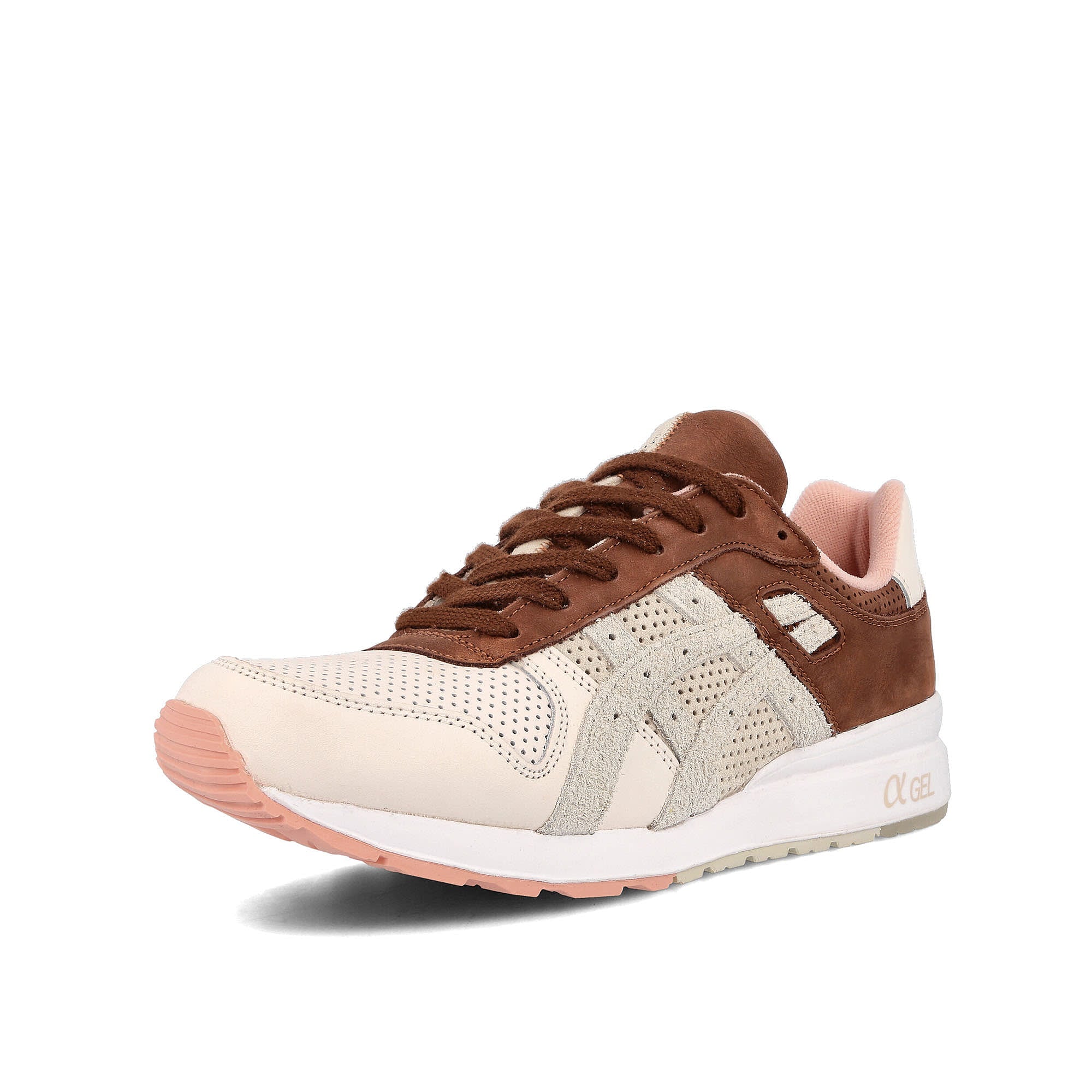 Asics Afew x Asics GT-II Blush / Chocolate Brown Low Top Sneakers Close Up | Overkill