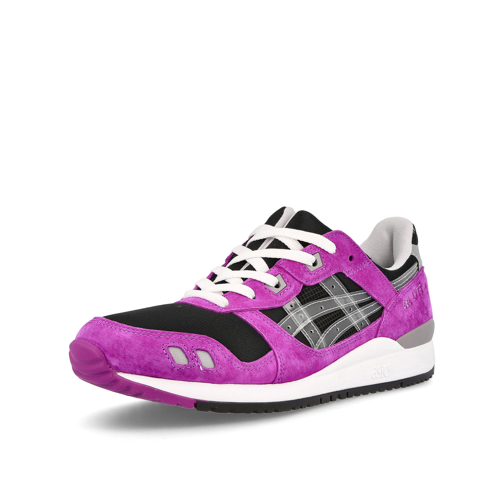 Asics Gel Lyte III OG Black-Purple Low Top Sneakers Close Up | Overkill