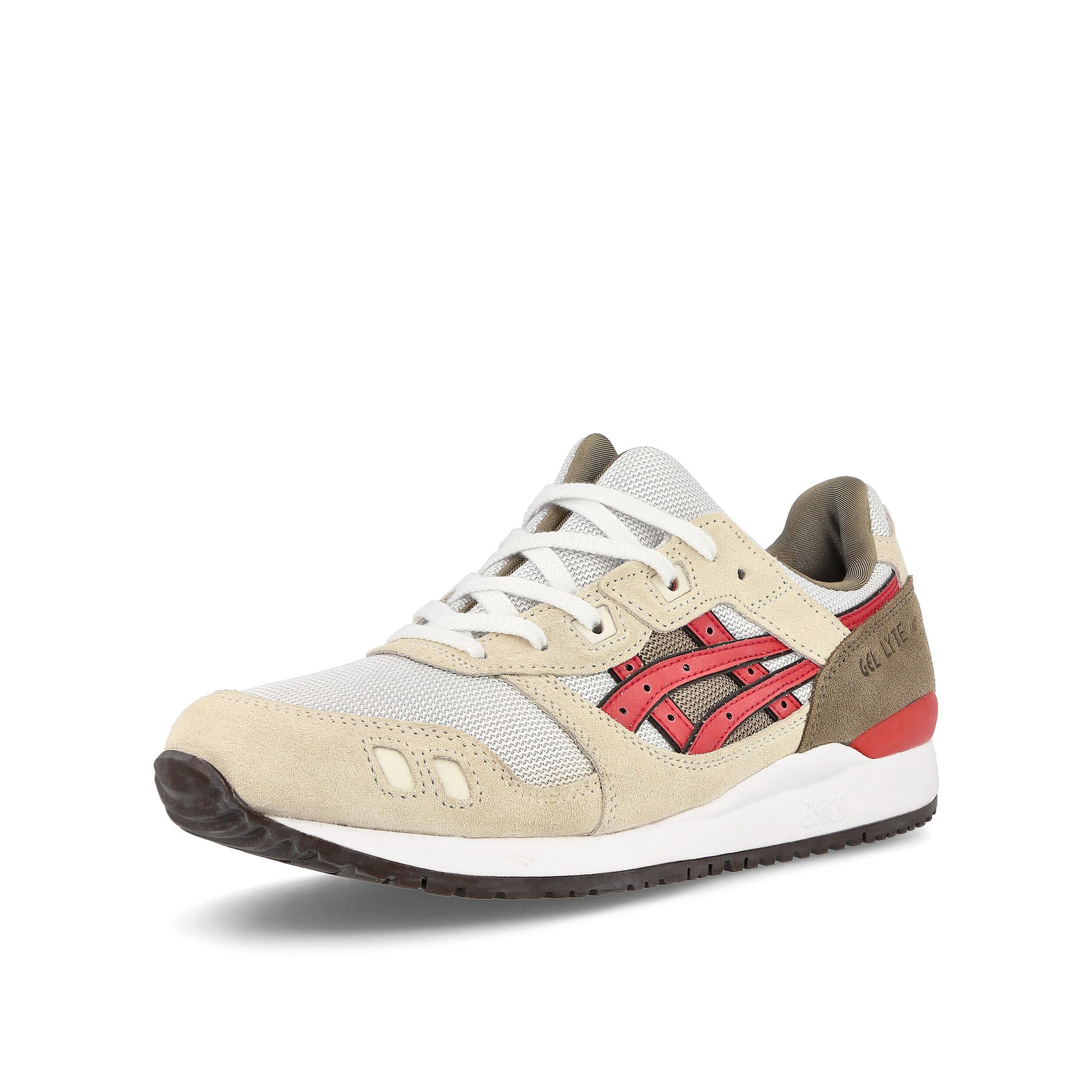 Asics gel lyte iii og Smoke Grey / Red Alert Low Top Sneakers Close Up | Overkill