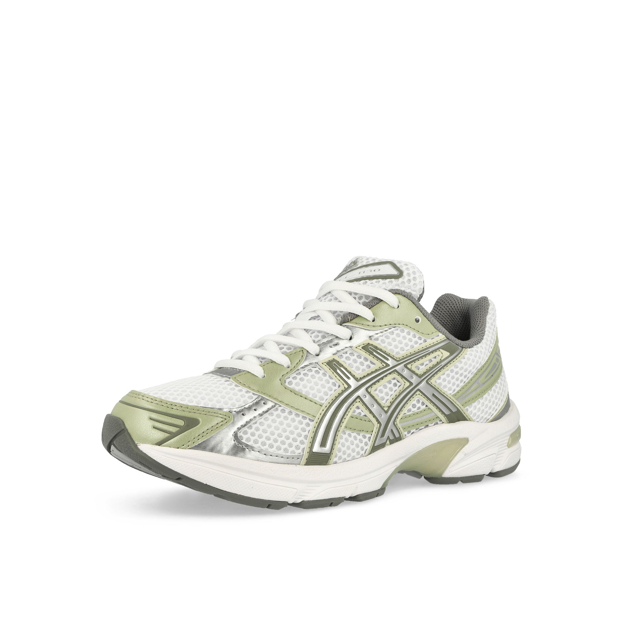 Asics Gel-1130 White / Dried Leaf Green Low Top Sneakers Close Up | Overkill