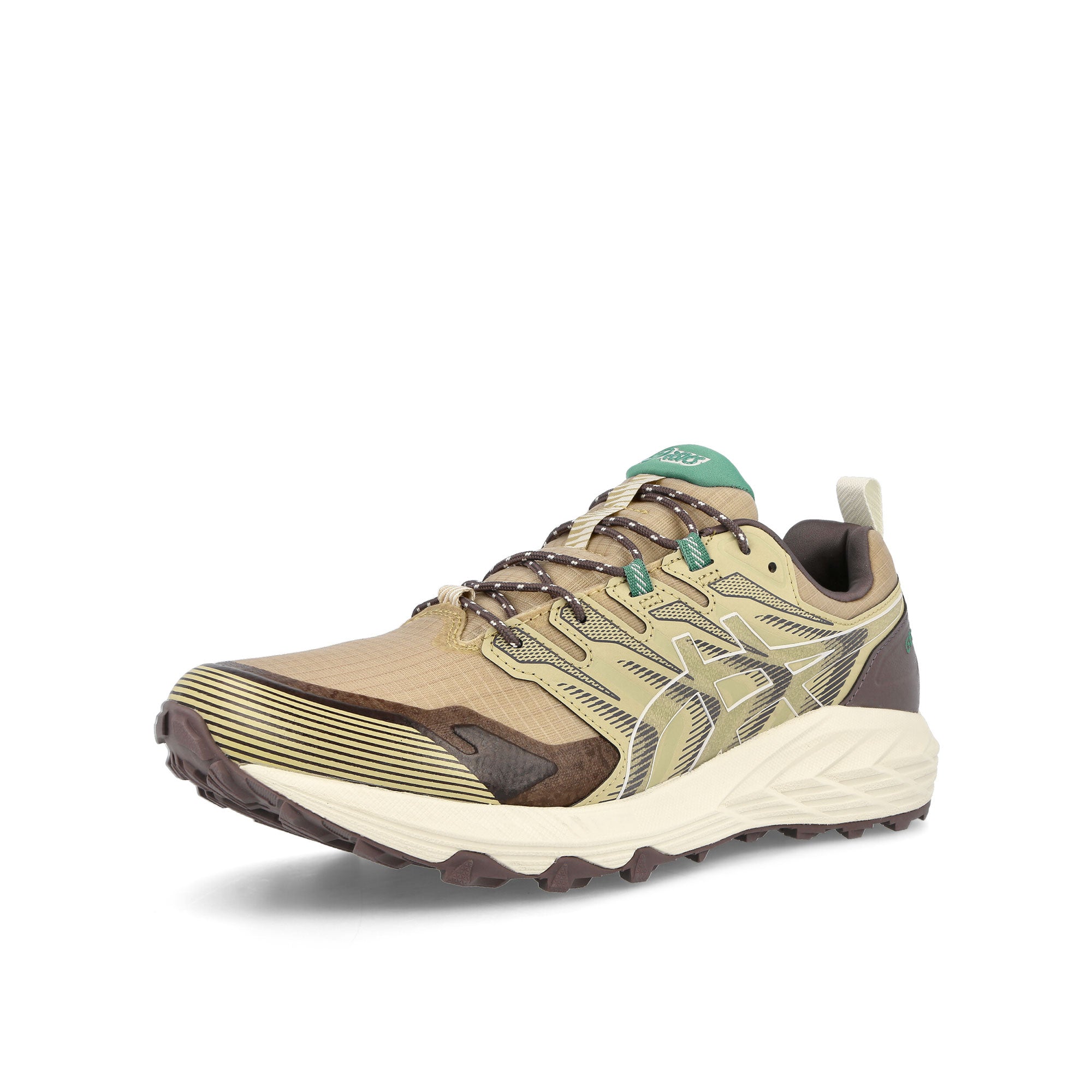 Asics Gel-Trabuco Terra SPS Sand-Cream Low Top Sneakers Close Up | Overkill