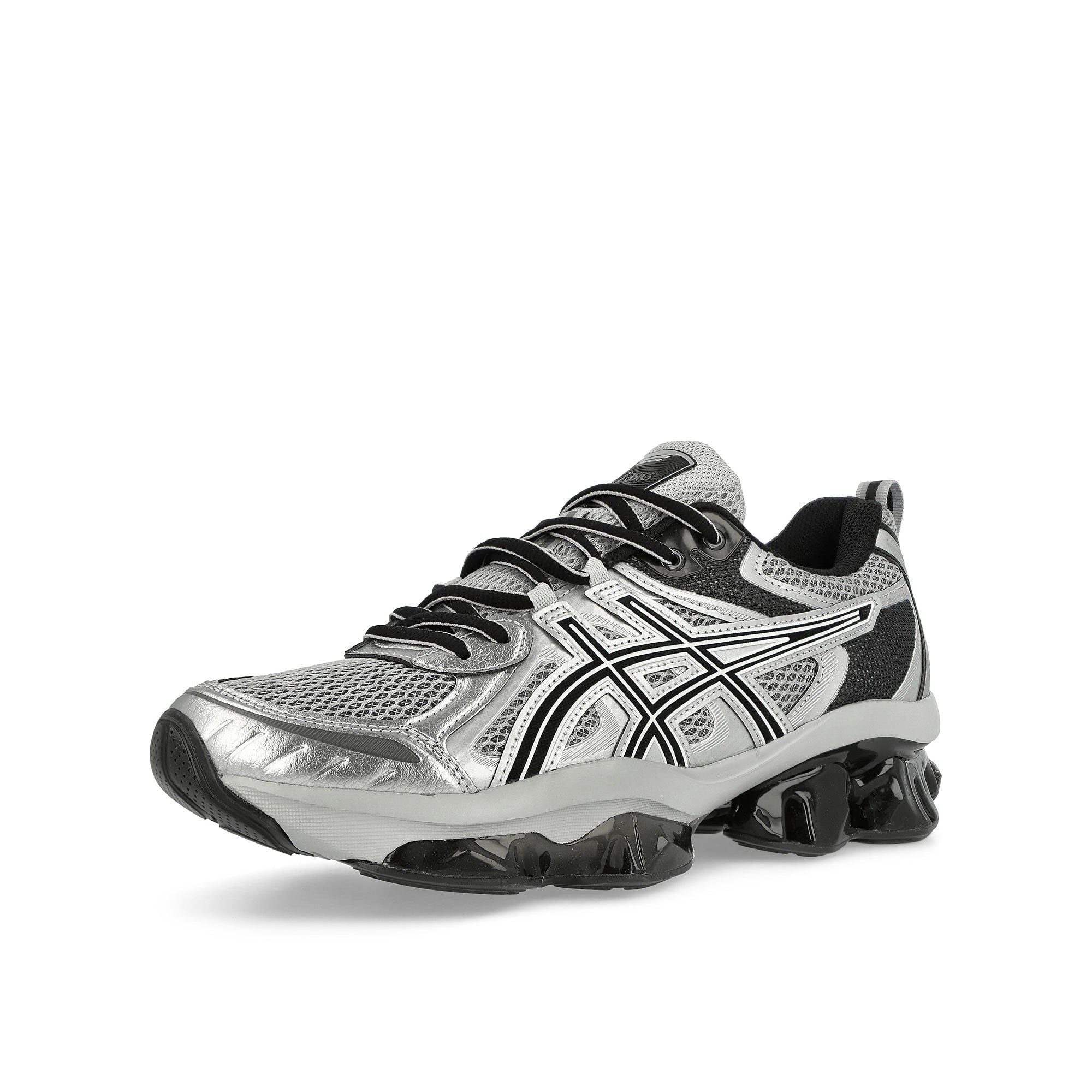 Asics Gel-Quantum Kinetic Mid Grey / Pure Silver Low Top Sneakers Close Up | Overkill