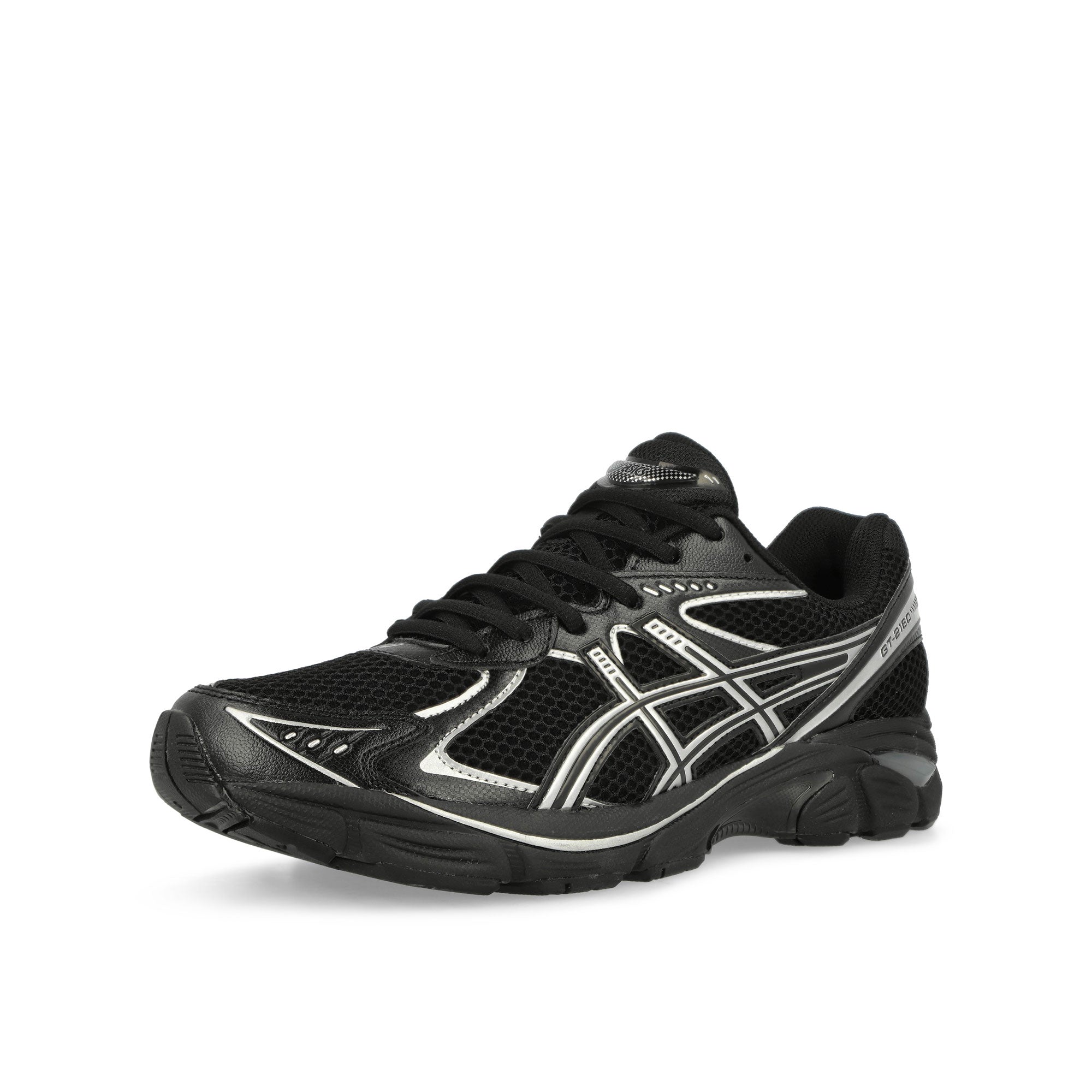 Asics GT-2160 Black / Pure Silver Low Top Sneakers Close Up | Overkill
