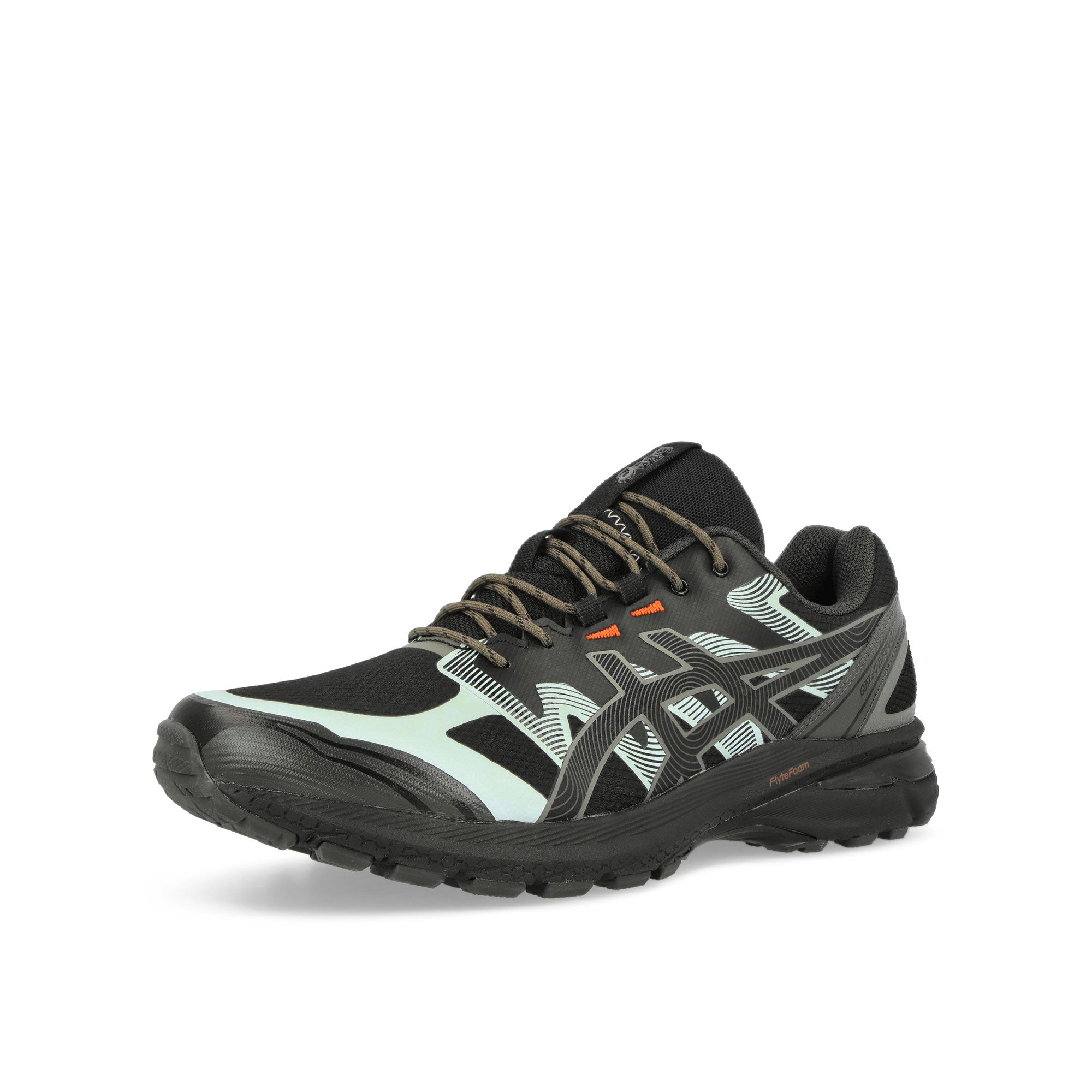 Asics Gel-Terrain Black / Truffle Grey Low Top Sneakers Close Up | Overkill