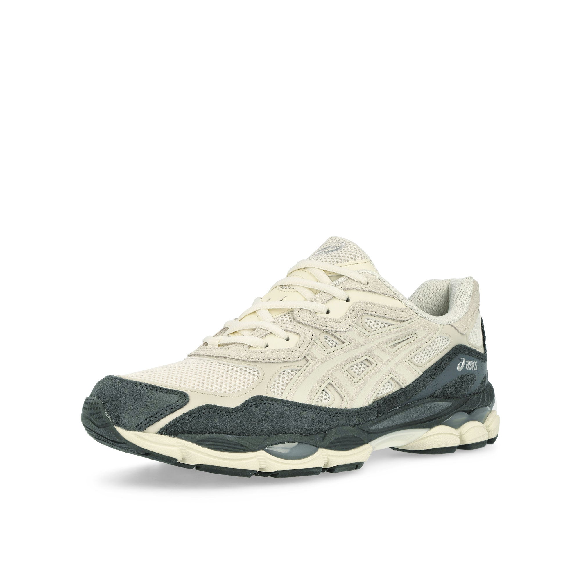 Asics Gel-NYC White / Smoke Grey Low Top Sneakers Close Up | Overkill