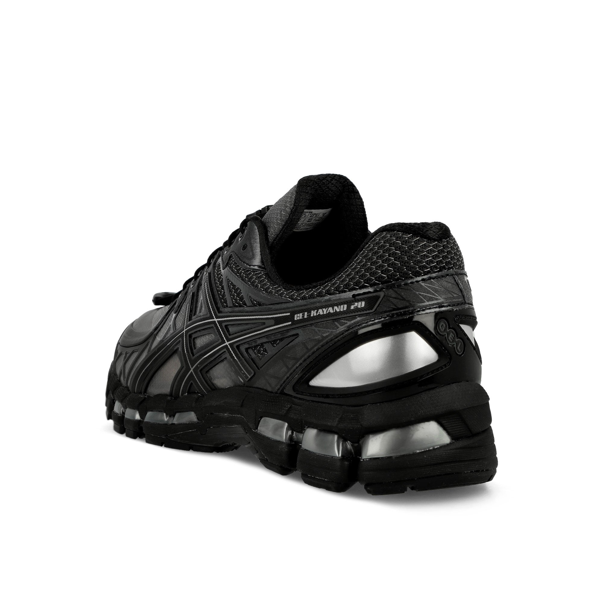 Asics Gel-Kayano 20 Obsidian Grey / Black Low Top Sneakers Close Up | Overkill