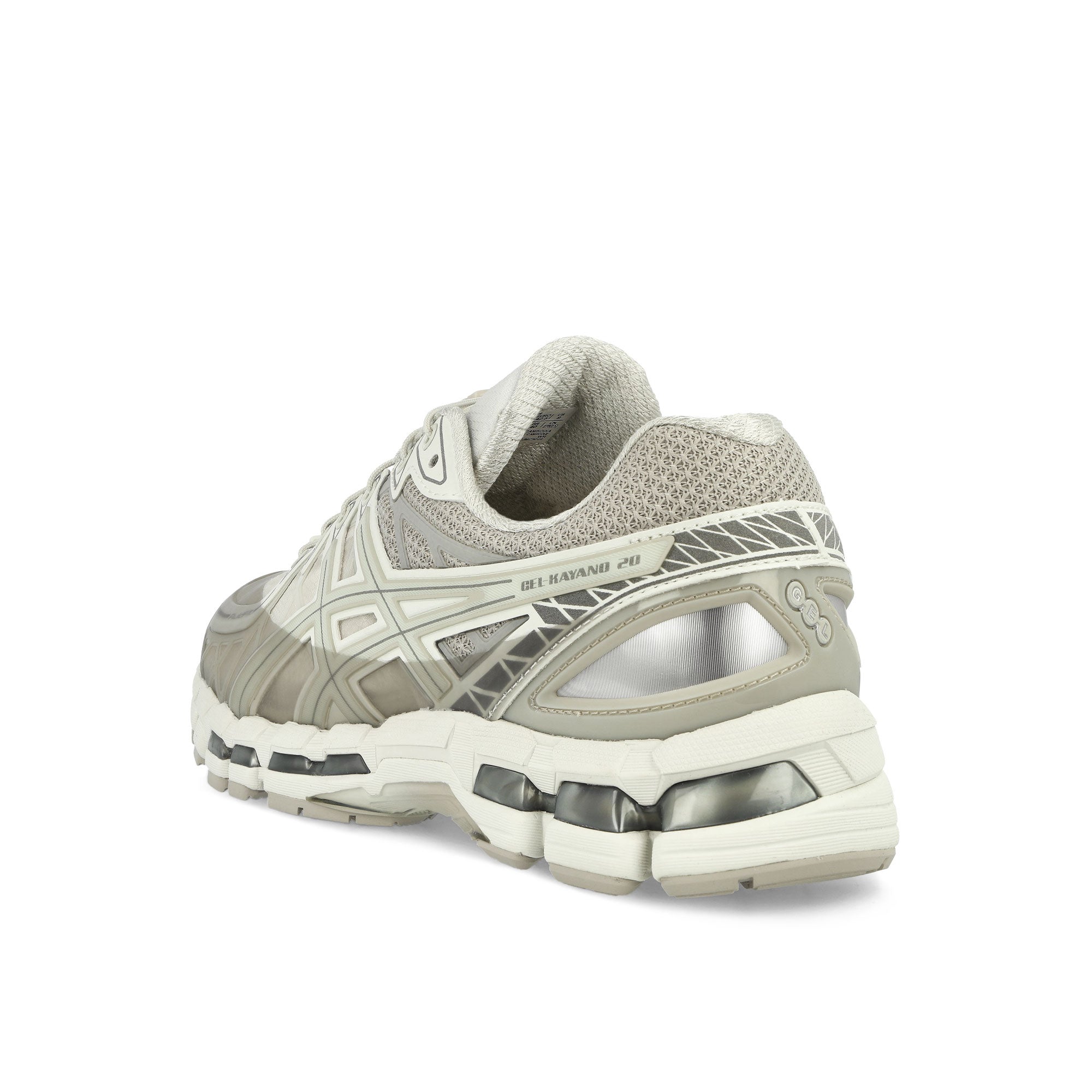 Asics Gel-Kayano 20 Cream / Lake Grey Low Top Sneakers Close Up | Overkill