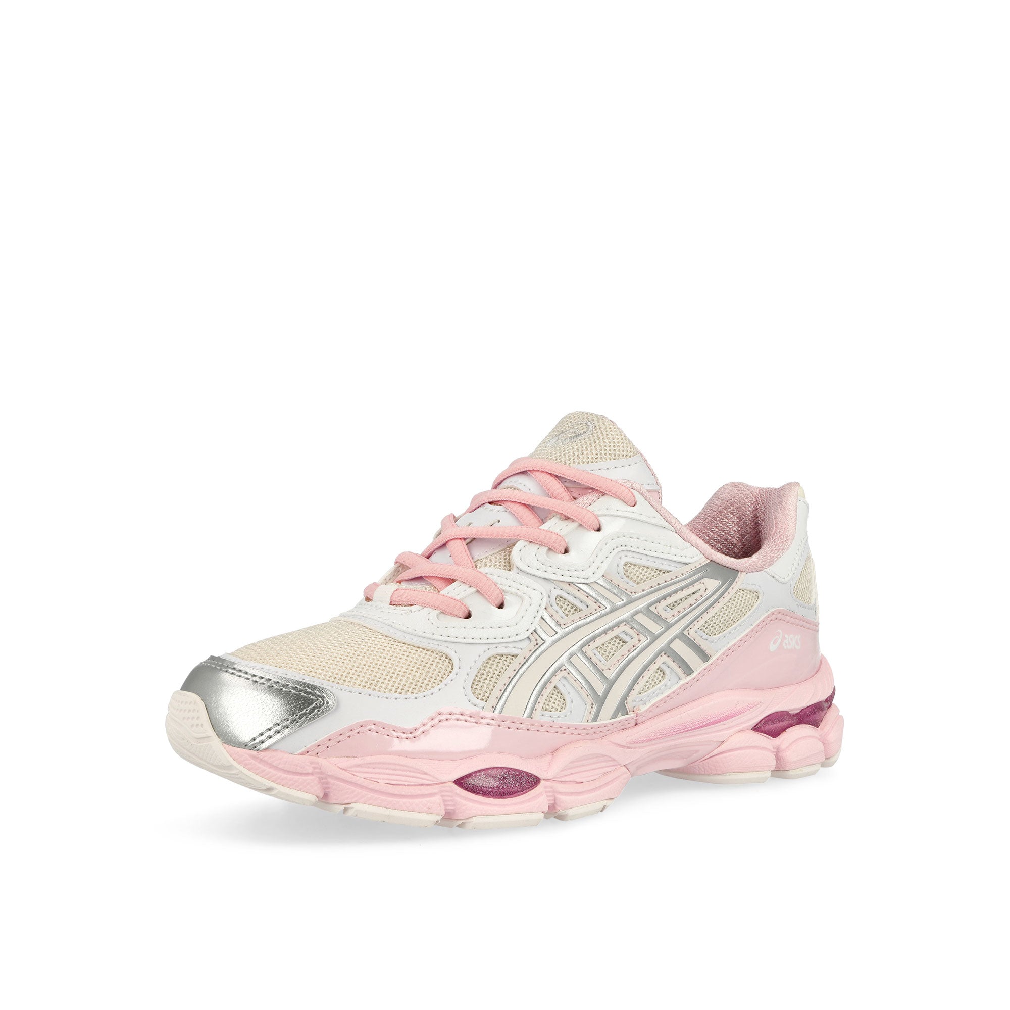 Asics Gel-NYC Cream / Pure Silver Low Top Sneakers Close Up | Overkill