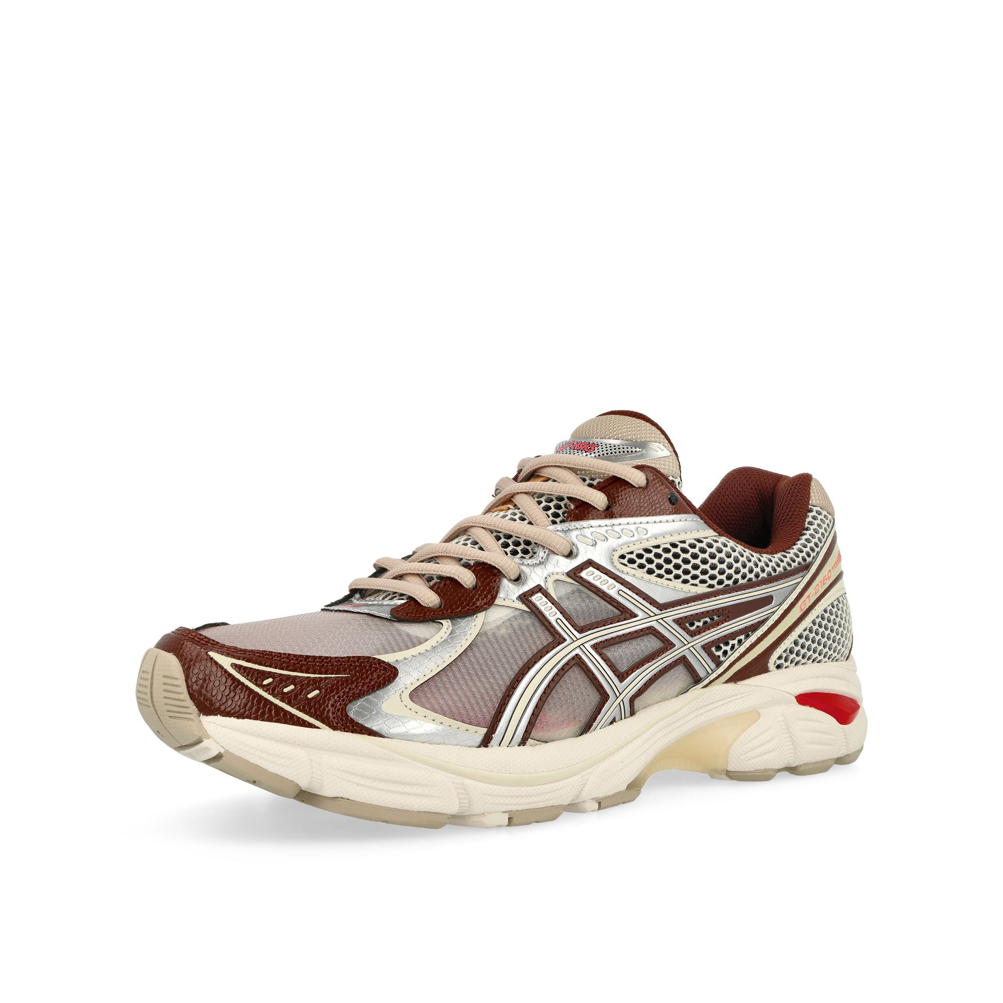 Asics GT-2160 Cream / Chocolate Brown Low Top Sneakers Close Up | Overkill