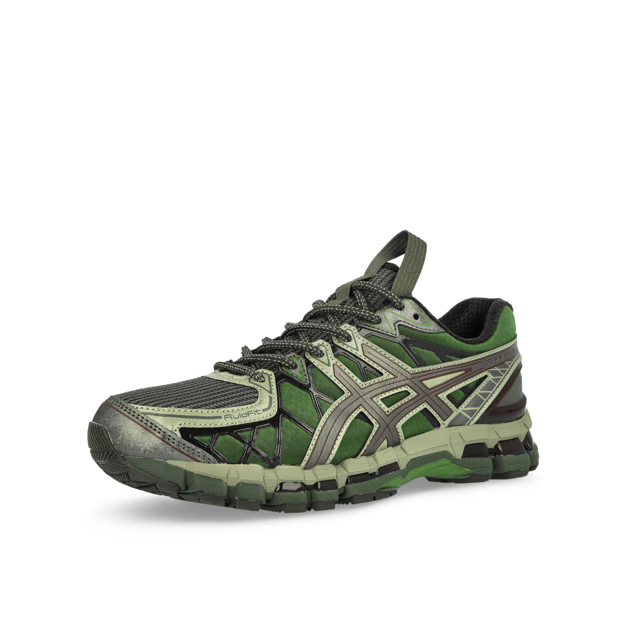 Asics UB10-S Gel-Kayano 20 Moss / Gunmetal Low Top Sneakers Close Up | Overkill