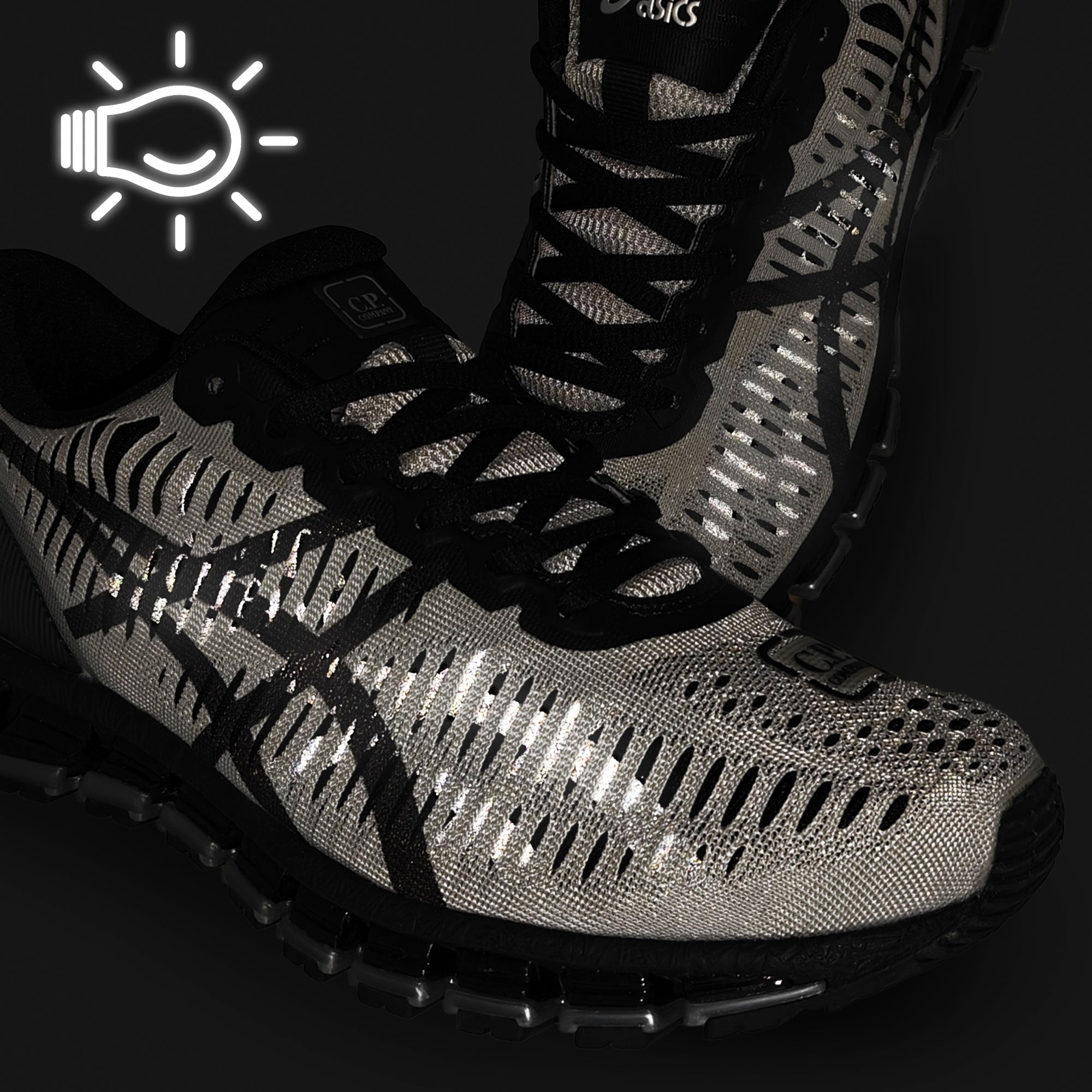 C.P. Company x Asics Gel-Quantum 360 I Pure Silver / Caviar Low Top Sneakers 1203A689-021 Detail View 2 | Overkill