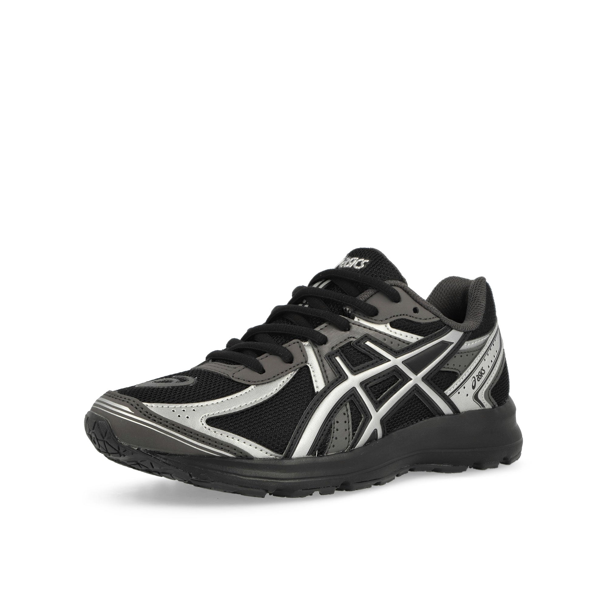 Asics Jog 100S Black / Pure Silver Low Top Sneakers Close Up | Overkill