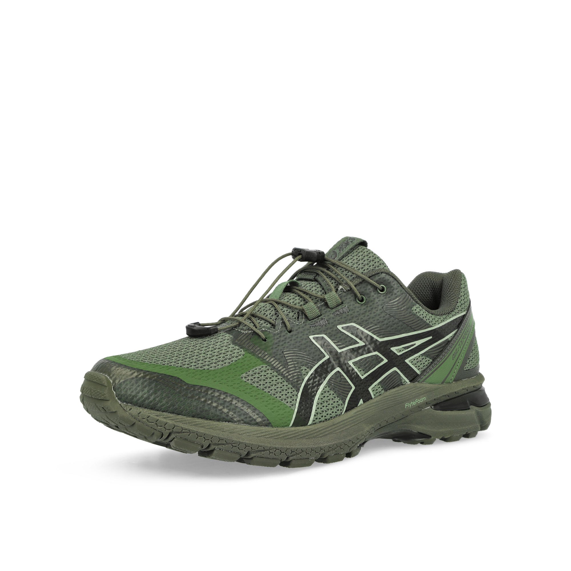 Asics Gel-Terrain Bronze Green / Tarmac Low Top Sneakers Close Up | Overkill