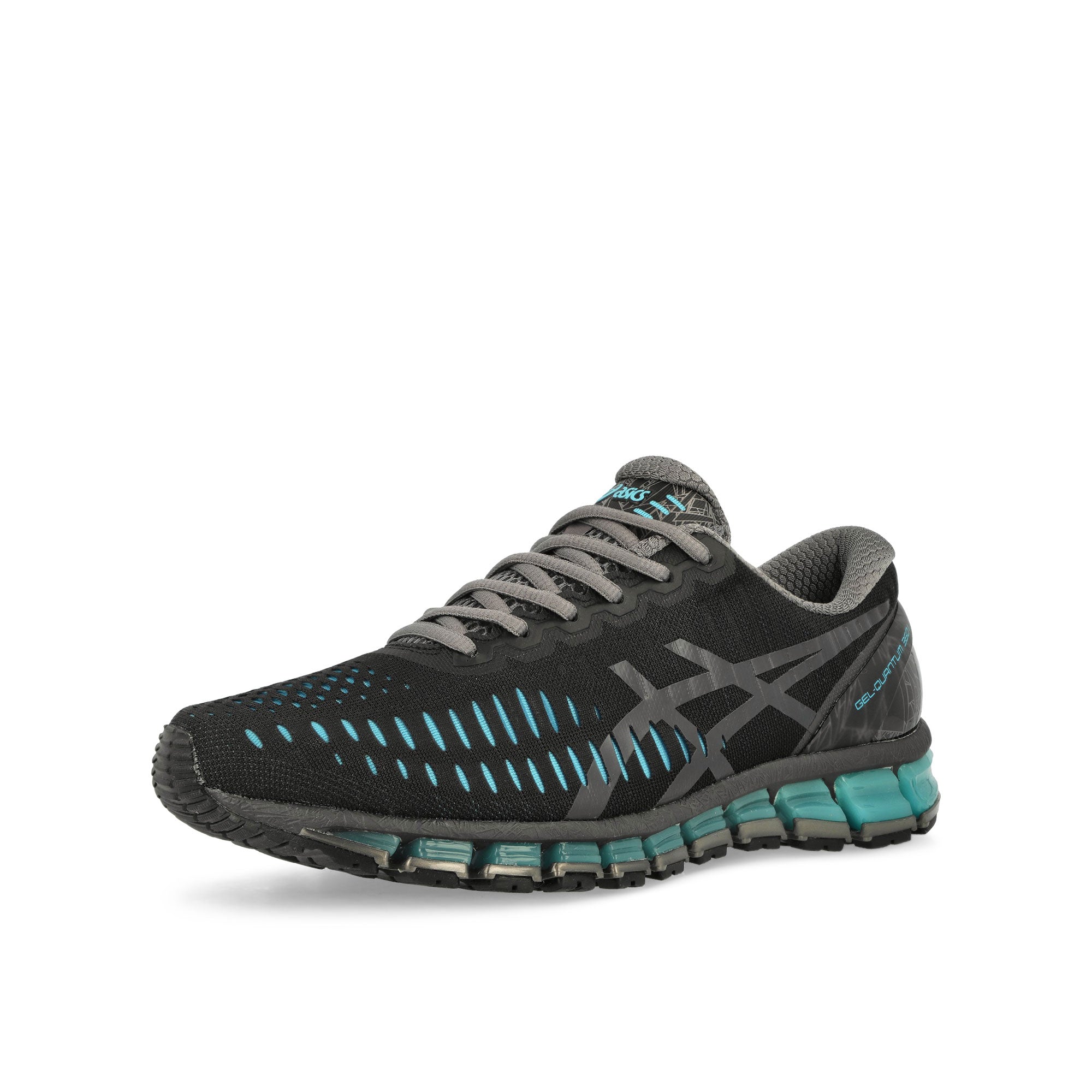 Asics Gel-Quantum 360 I Black / Aquuarium Low Top Sneakers 1203A750-001 Close-up | Overkill