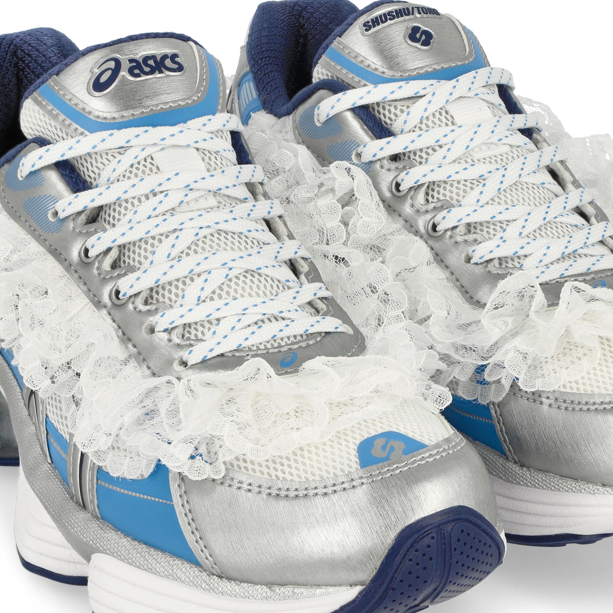 Asics Gel-Kinetic Fluent White / Dive Blue Low Top Sneakers Detailfoto | Overkill