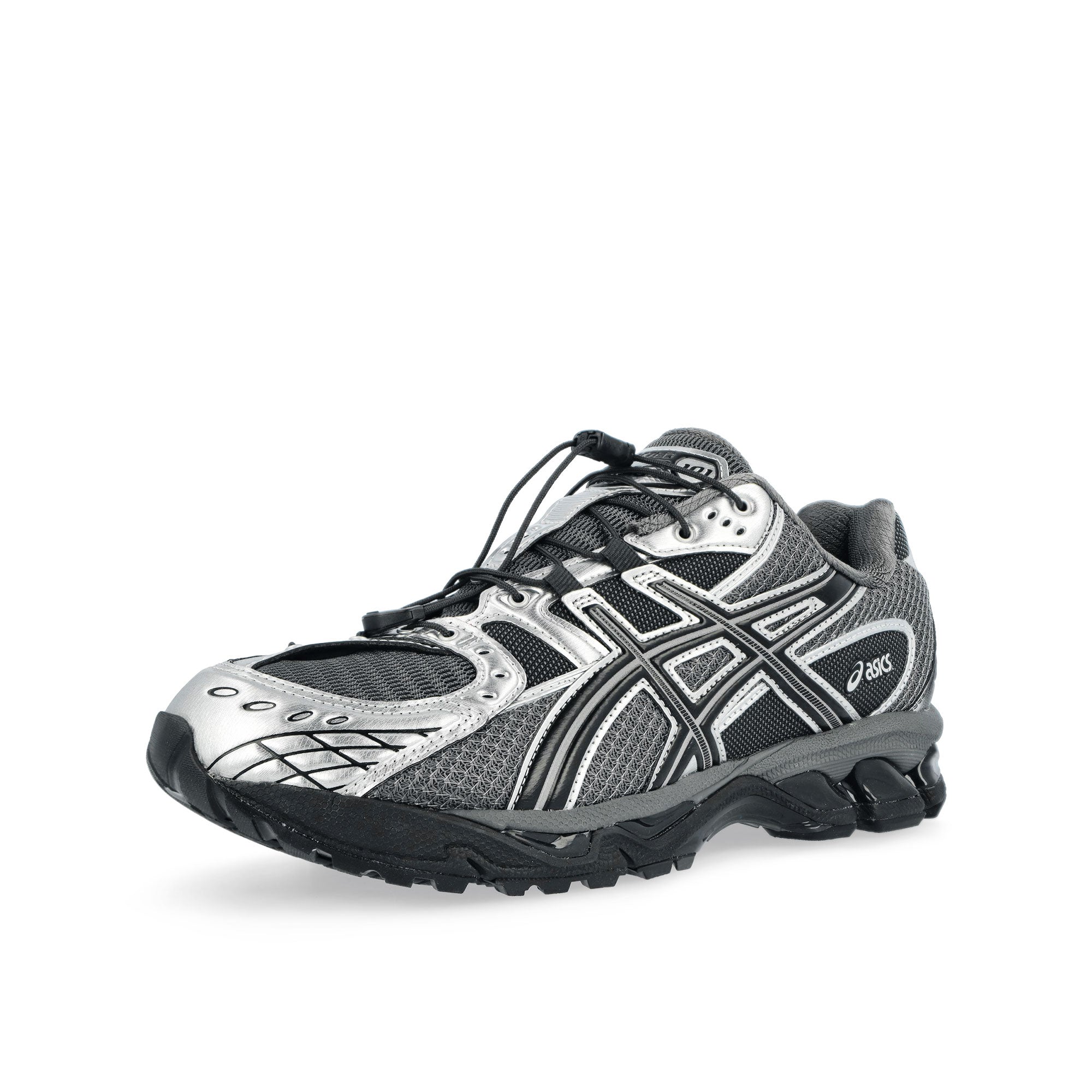 Unaffected x Asics Gel-Nimbus 10.1 Silver / Black Low Top Sneakers 1203A836-020 Close-up | Overkill