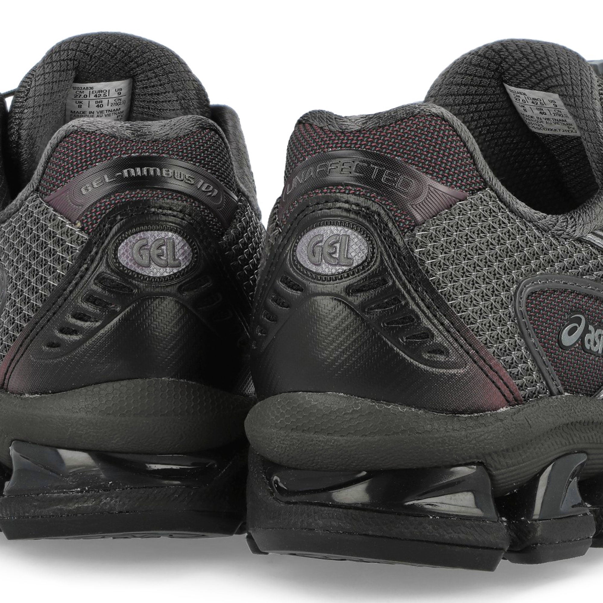 Unaffected x Asics Gel-Nimbus 10.1 Gunmetal / Black Low Top Sneakers 1203A836-021 Detailfoto | Overkill