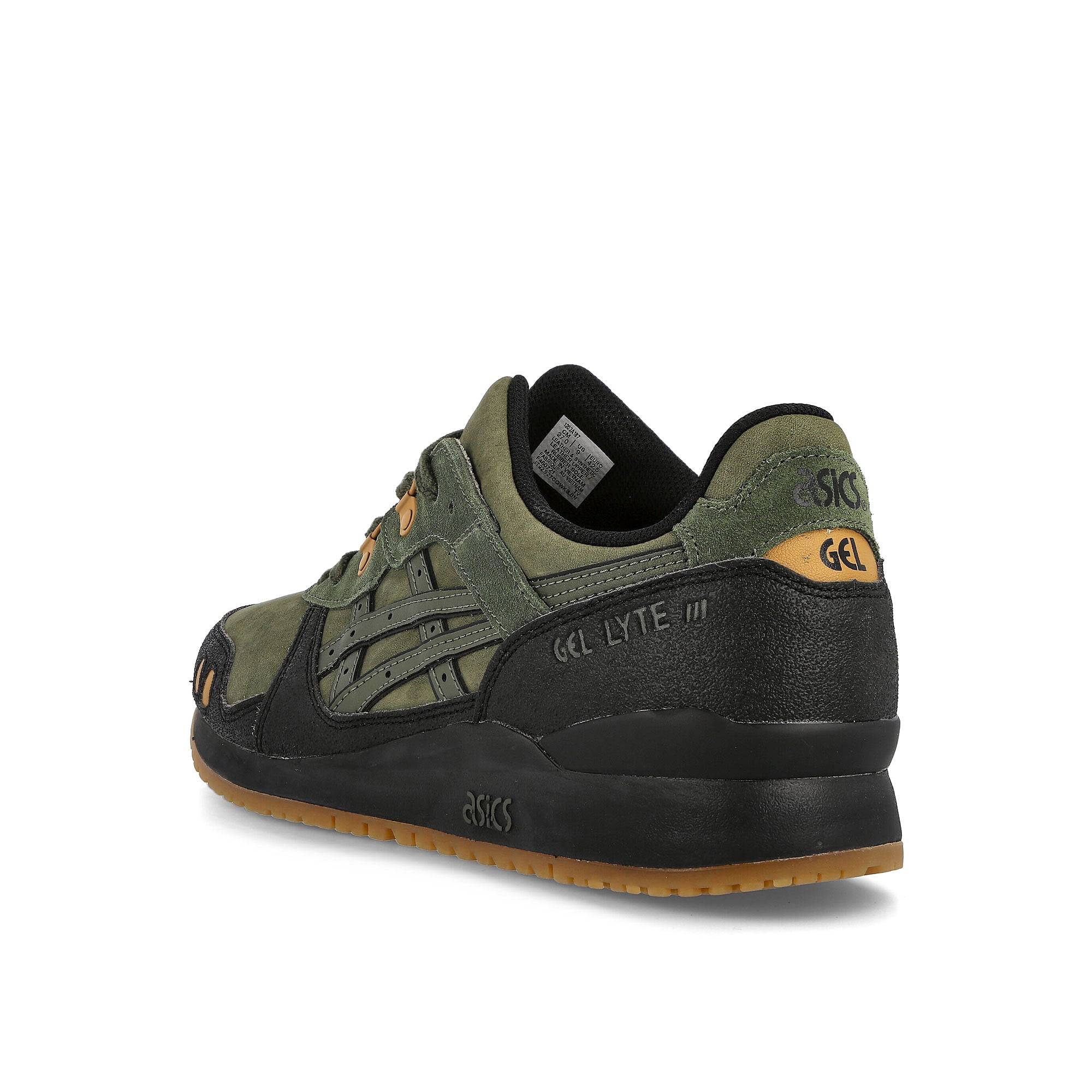 Asics gel lyte iii og Olive Canvas-Black Low Top Sneakers Material | Overkill