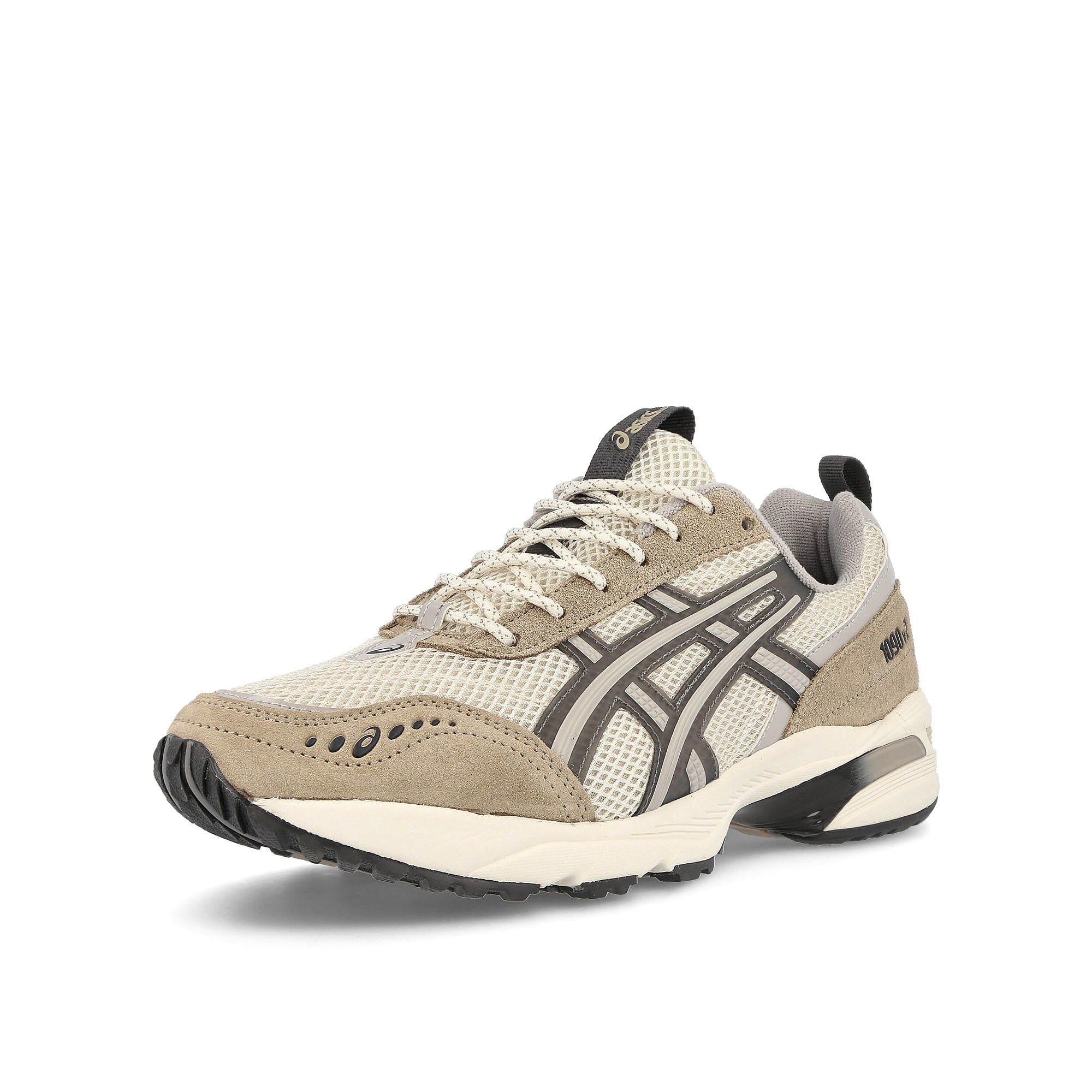 Asics Gel-1090v2 Cream-Clay Grey Low Top Sneakers Close Up | Overkill