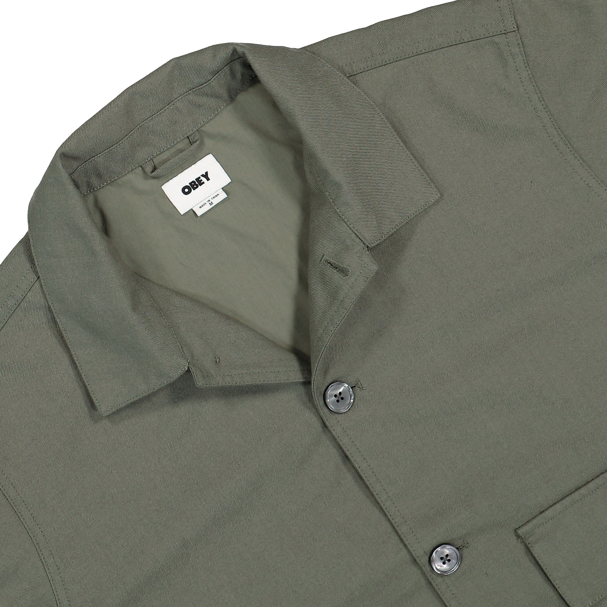 Obey Oliver Shirt Jacket Tea Leaf Jackets Close-up | Overkill