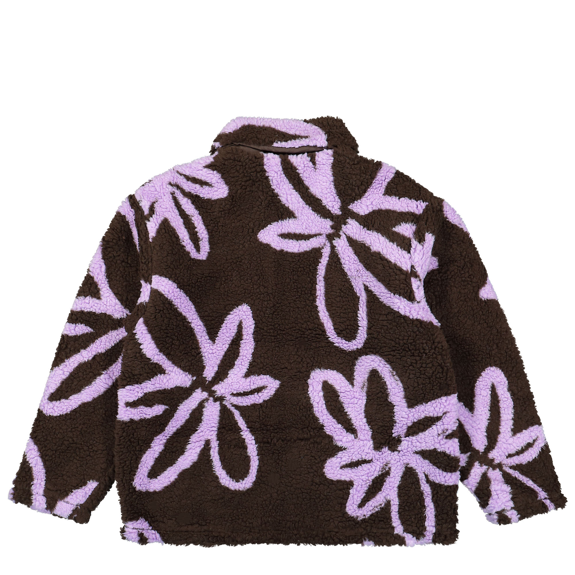 Obey Portions Sherpa Jacket Java Brown Multi Fleece Jackets Material | Overkill