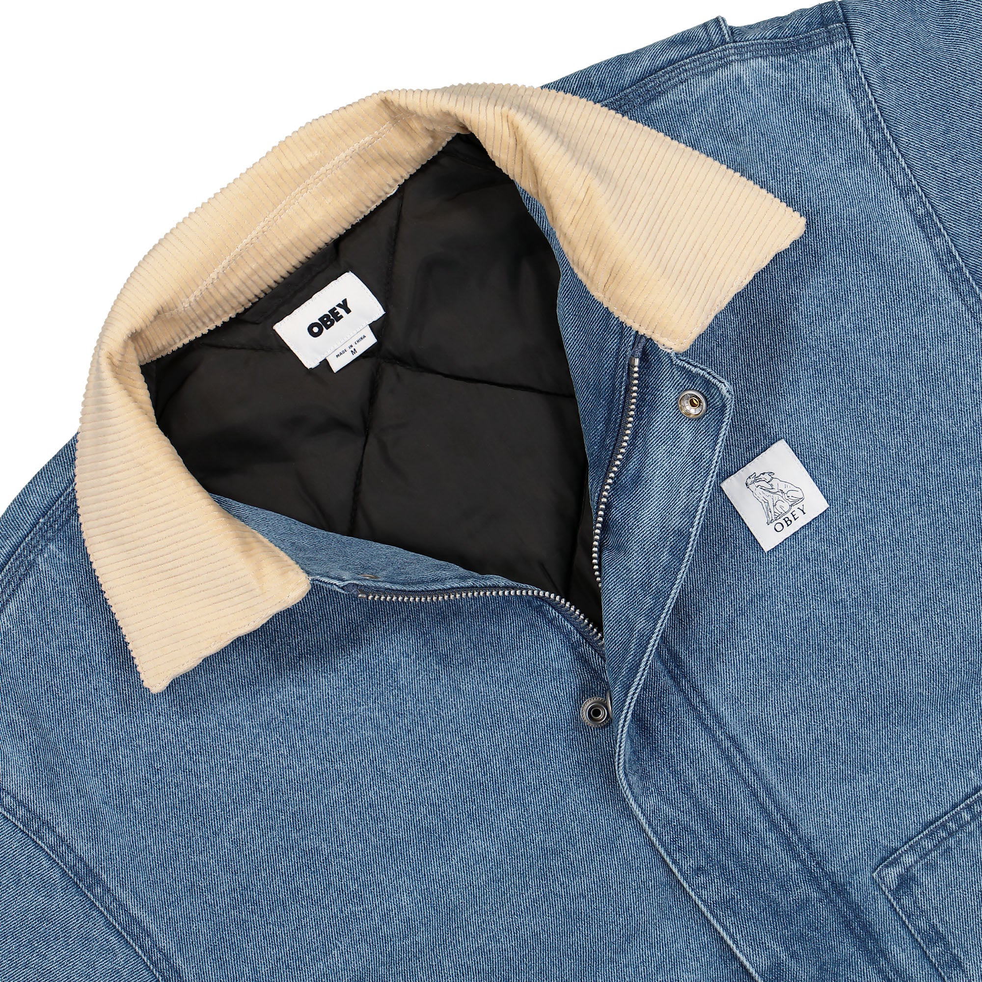 Obey Work Around Jacket Light Indigo Jackets Close-up | Overkill