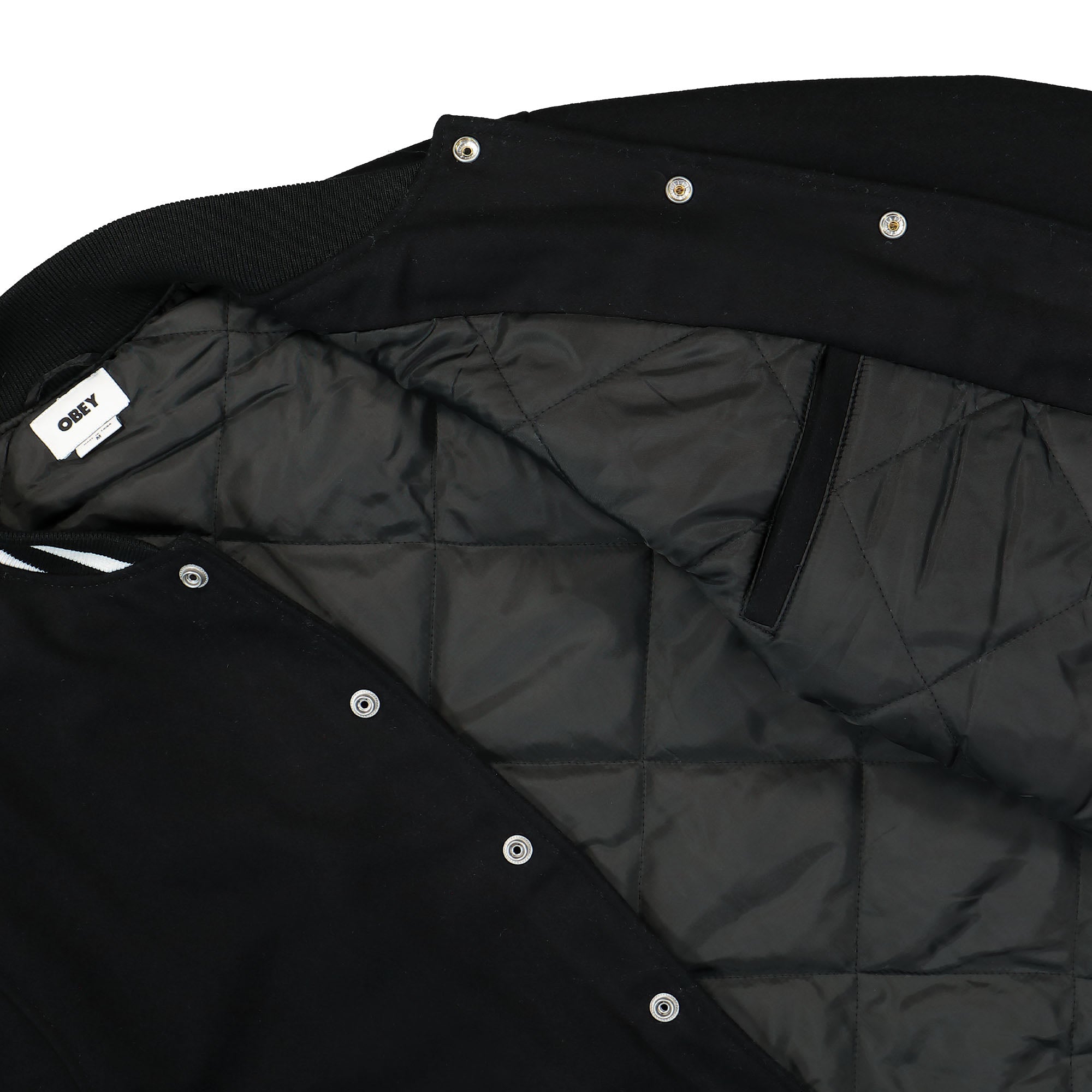 Obey Roll Call Varsity Jacket Black Bomber & Varsity Jackets Detail view 1 | Overkill