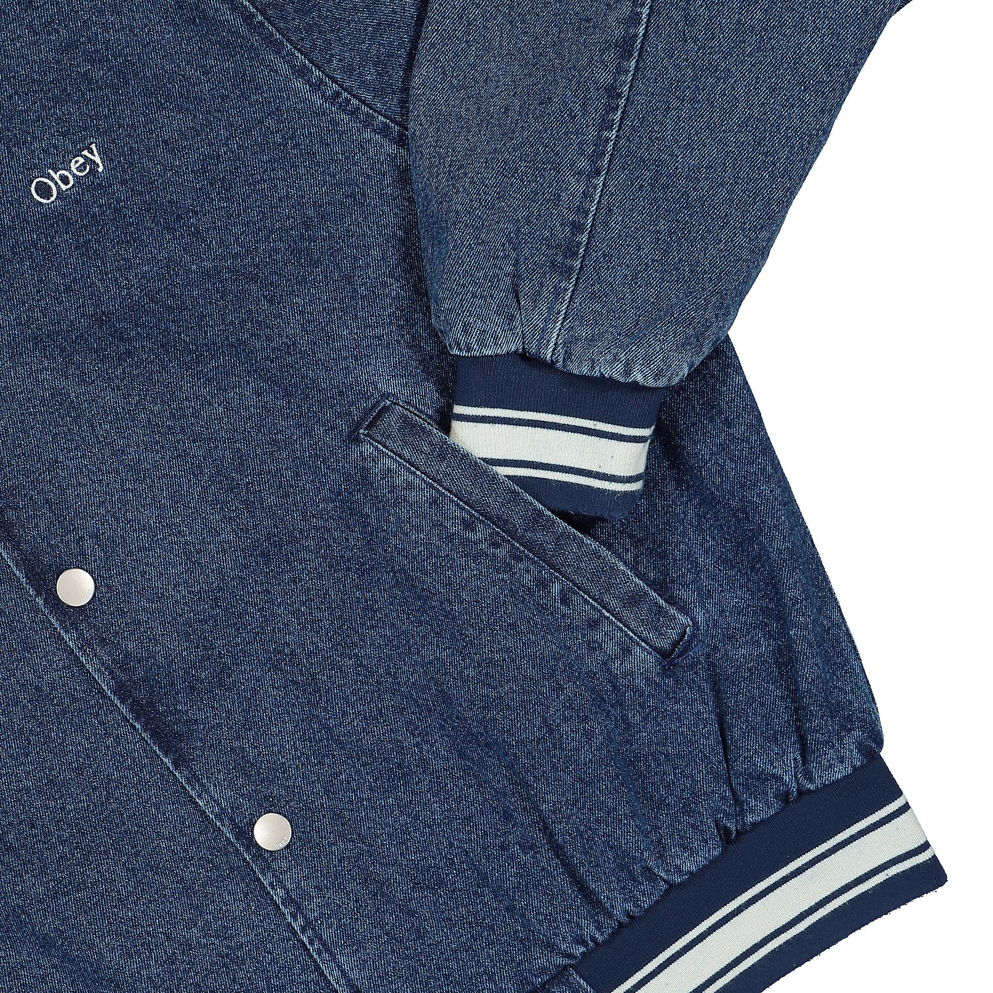 Obey Rose Blouson Jacket Stone Wash Indigo Bomber & Varsity Jackets Detailfoto | Overkill