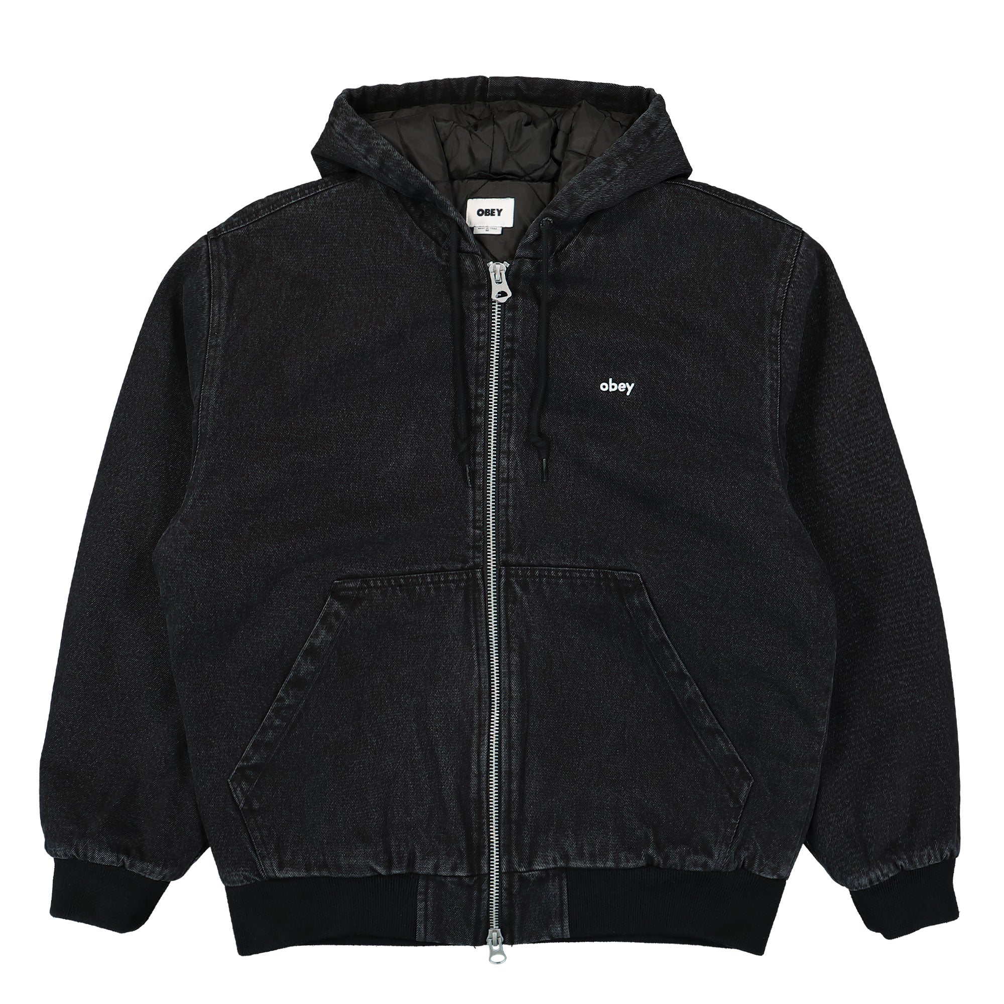 Obey Wiltern Zip Up Hood Faded Black Jackets 121800573-FBL | Overkill