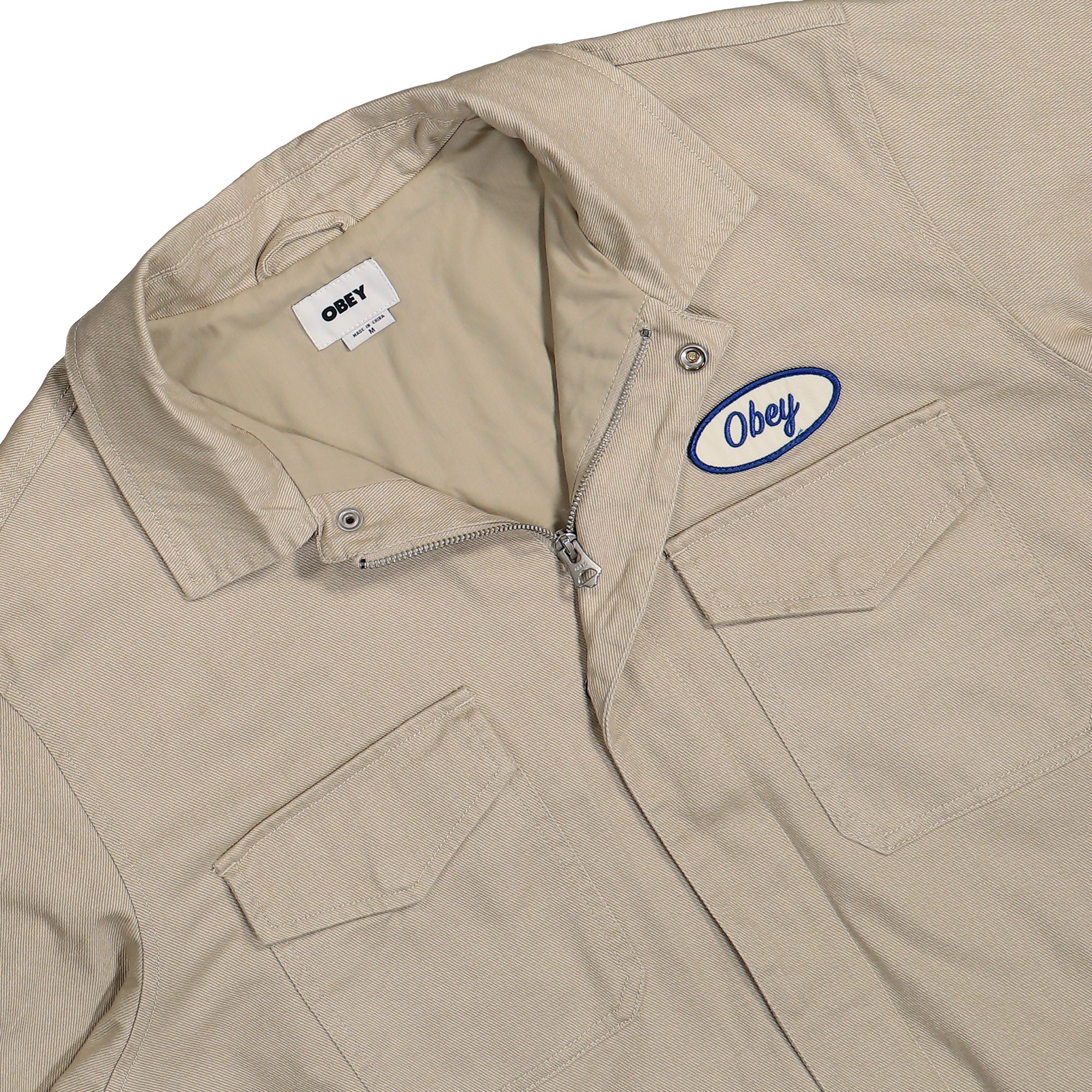 Obey Tilton Work Jacket Silver Grey Faded Wash Jackets Detail view 1 | Overkill