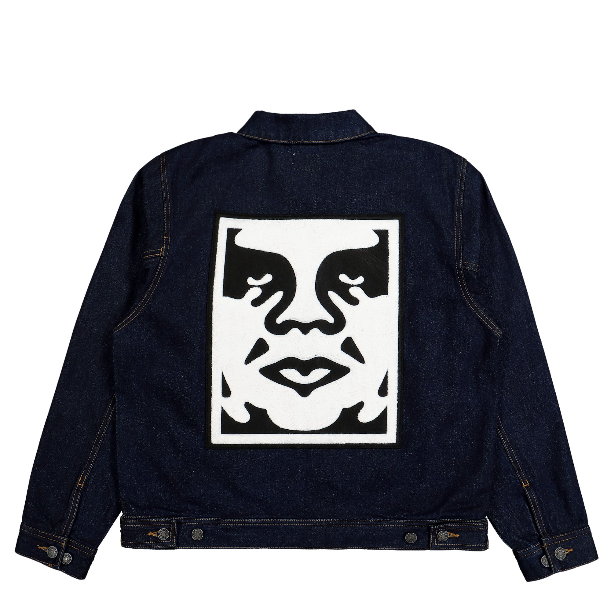 Obey Icon Hardwork Zip Up Jacket Rinse Indigo Jackets Detail view 1 | Overkill