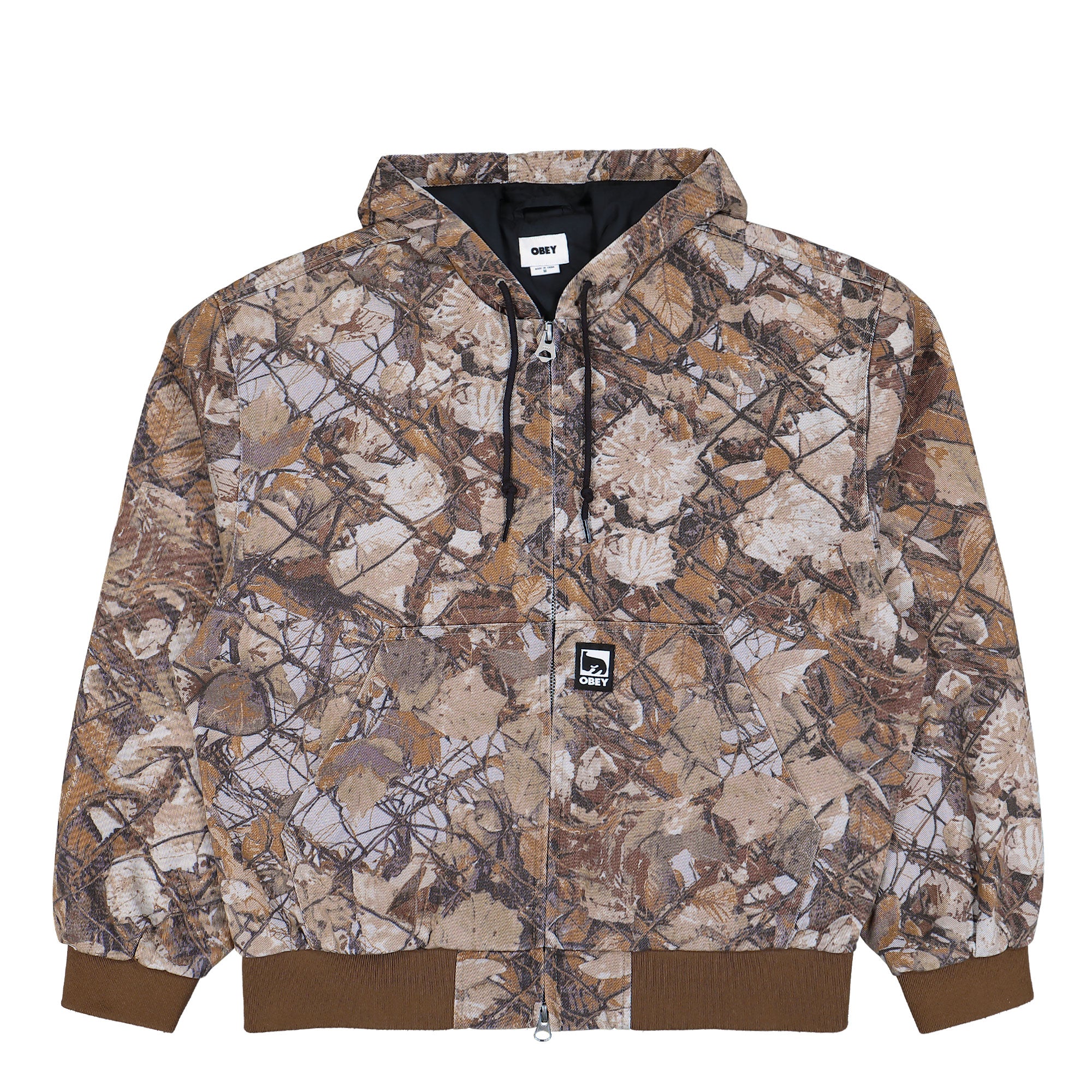 Obey Glen Zip Up Jacket Fence Camo Multi Jackets 121800593 | Overkill