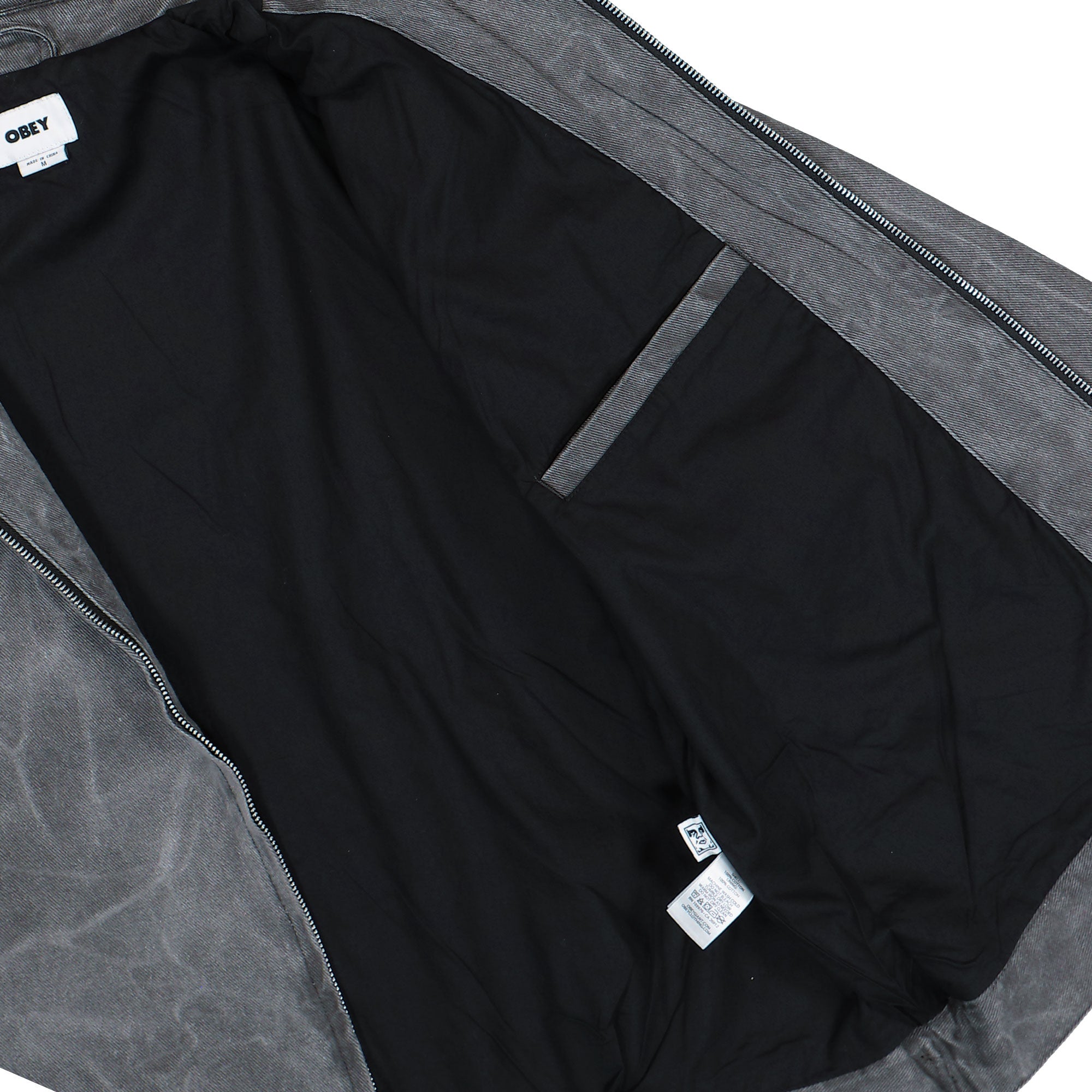 Obey Workman Zip Jacket Black Wrinkle Wash Jackets 121800599 Detail View 2 | Overkill