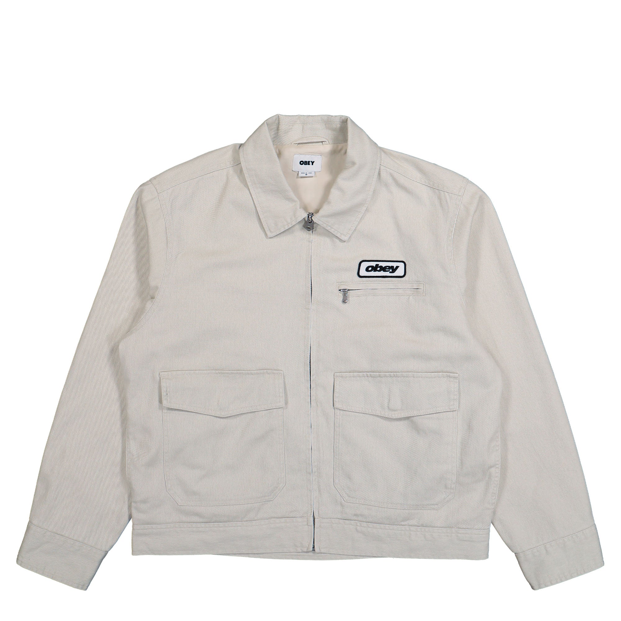 Obey Walter Work Jacket Silver Birch Faded Wash Jackets 121800620 | Overkill