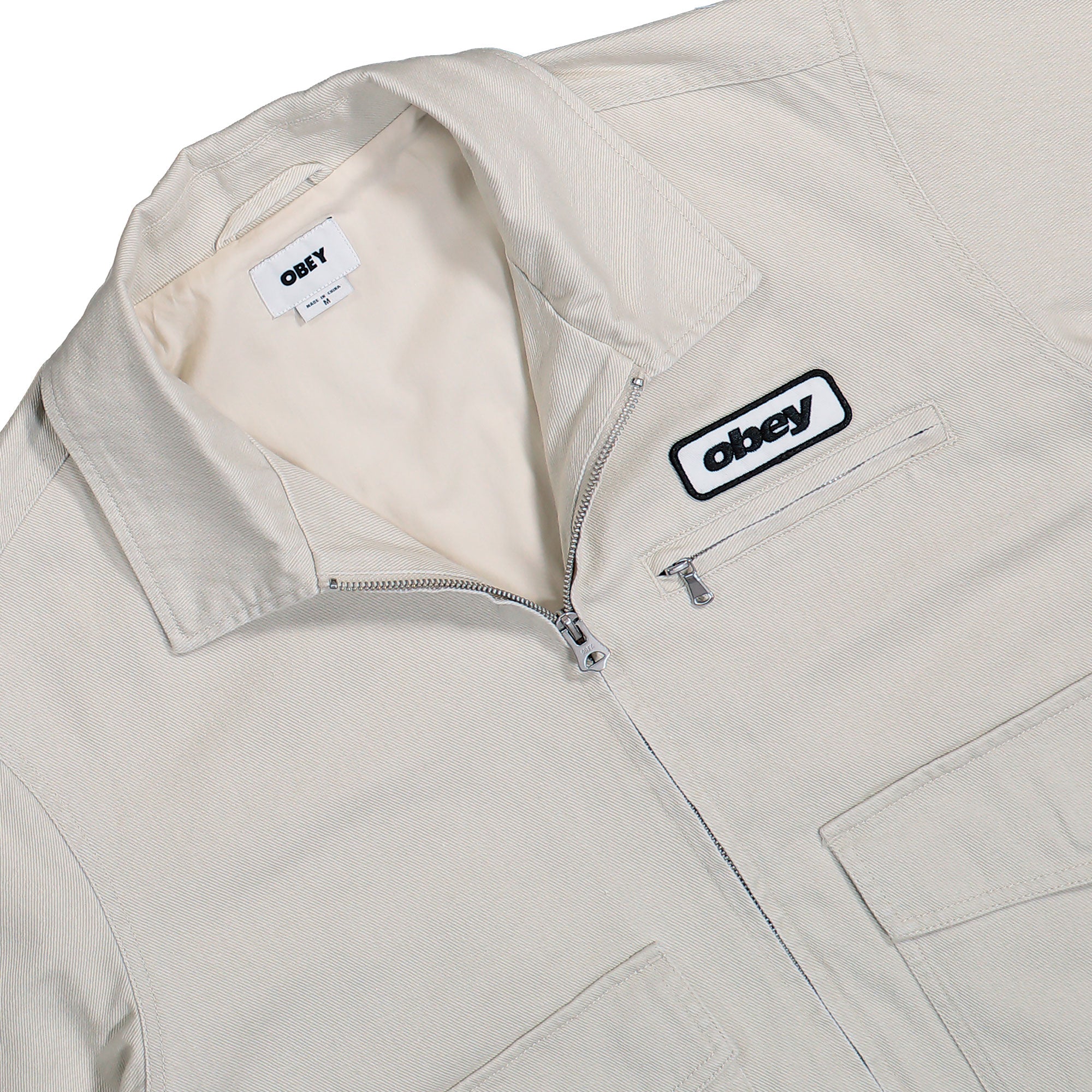 Obey Walter Work Jacket Silver Birch Faded Wash Jackets 121800620 Detailfoto | Overkill