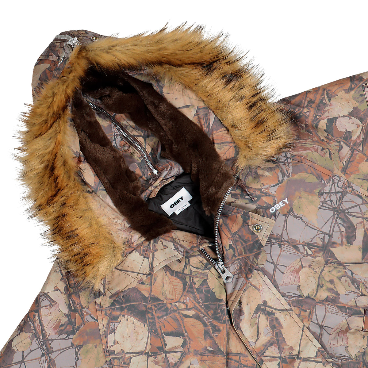 Obey N-2B Short Parka Fence Camo Jacket 121800623-FNC Detailfoto | Overkill